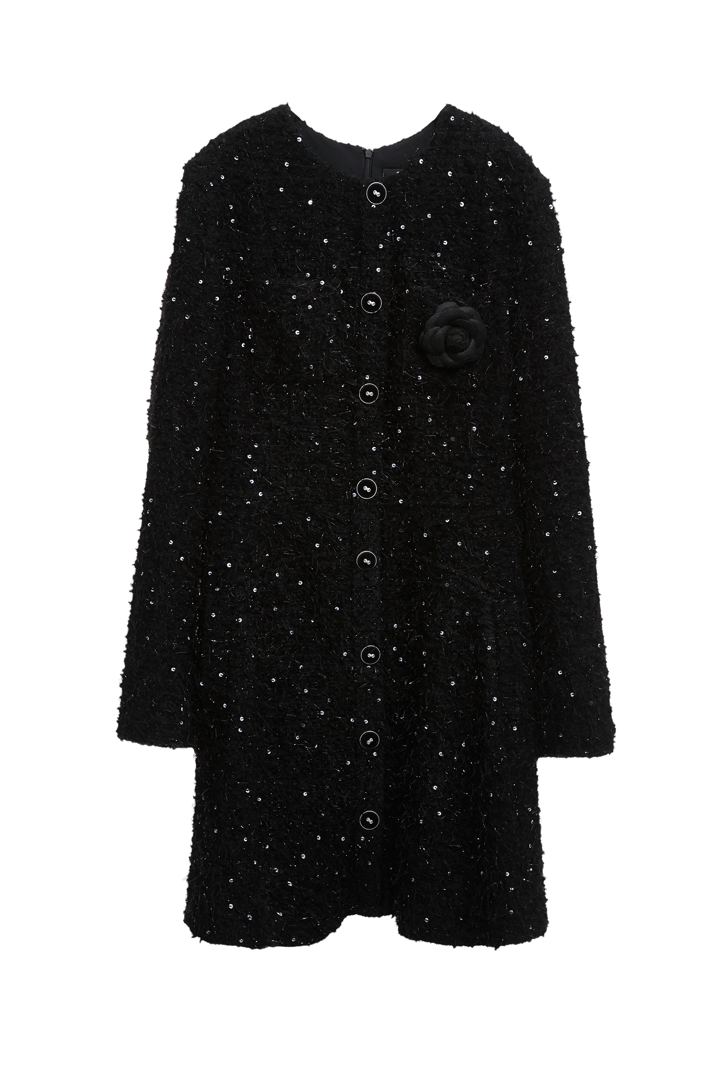 Fringe Detail Long Sleeve Sequin DressFringe Detail Long Sleeve Sequin Dress,Dresses,Season (AW) Look,Black dresses