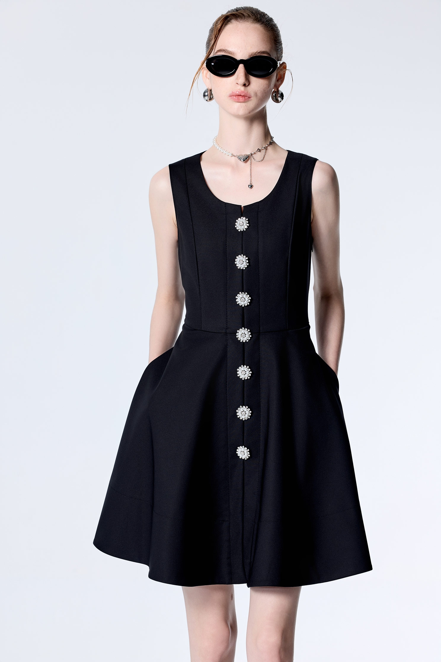 Classic Sleeveless DressClassic Sleeveless Dress,Dresses,Season (SS) Look,pearl