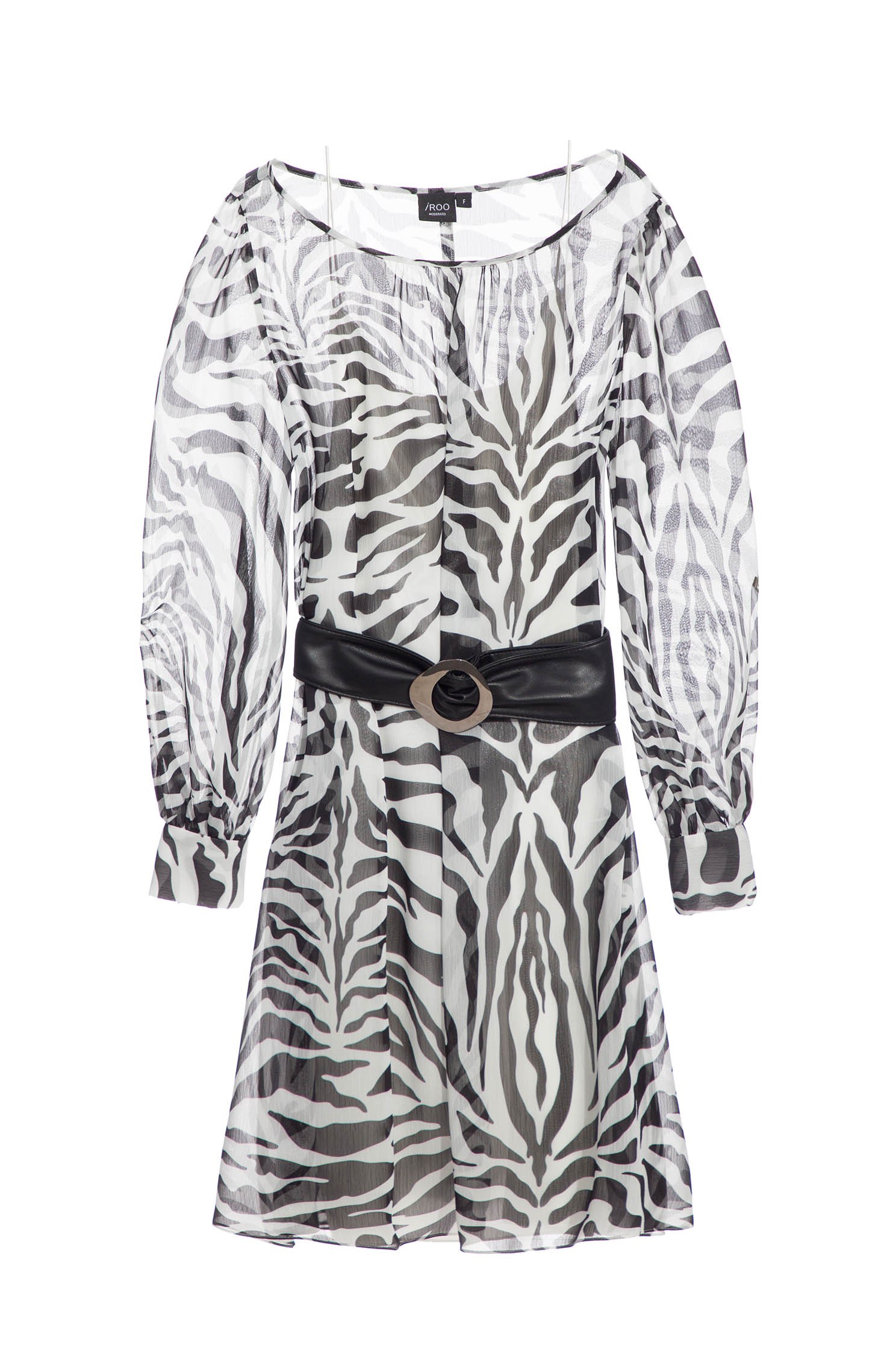 Zebra Print Chiffon DressChiffon dress with zebra print,Chiffon dresses,Season (AW) Look,Thin straps,Belts,Long sleeve dresses,Chiffon,Chiffon dresses