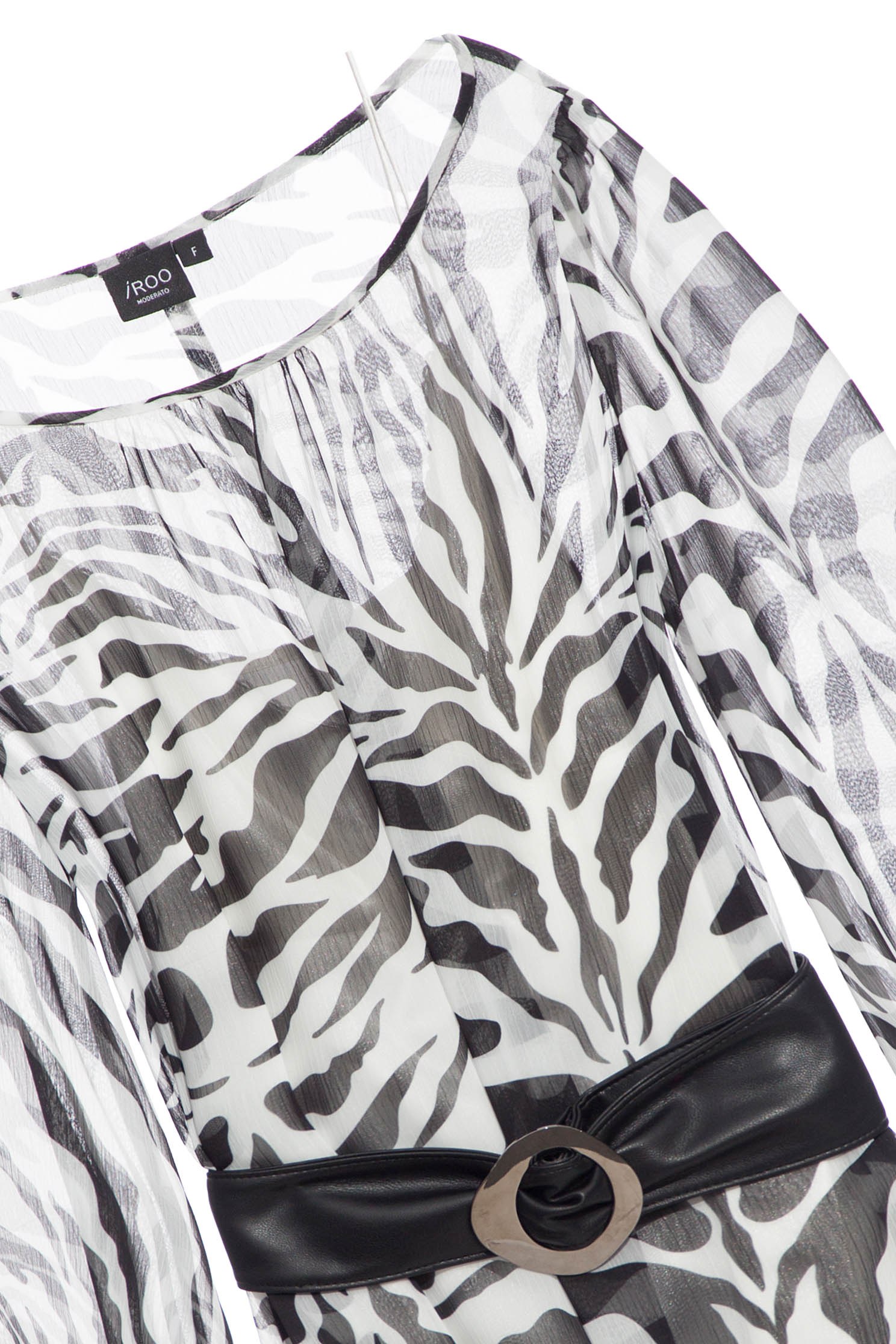 Zebra Print Chiffon DressChiffon dress with zebra print,Chiffon dresses,Season (AW) Look,Thin straps,Belts,Long sleeve dresses,Chiffon,Chiffon dresses