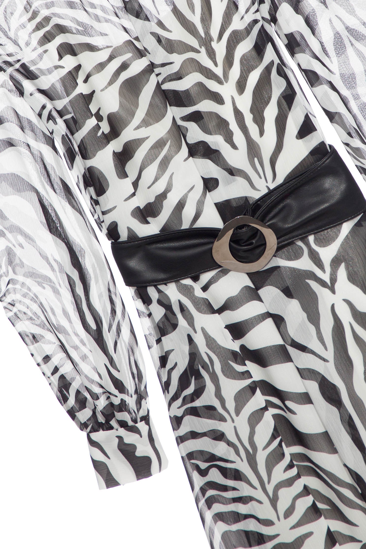 Zebra Print Chiffon DressChiffon dress with zebra print,Chiffon dresses,Season (AW) Look,Thin straps,Belts,Long sleeve dresses,Chiffon,Chiffon dresses