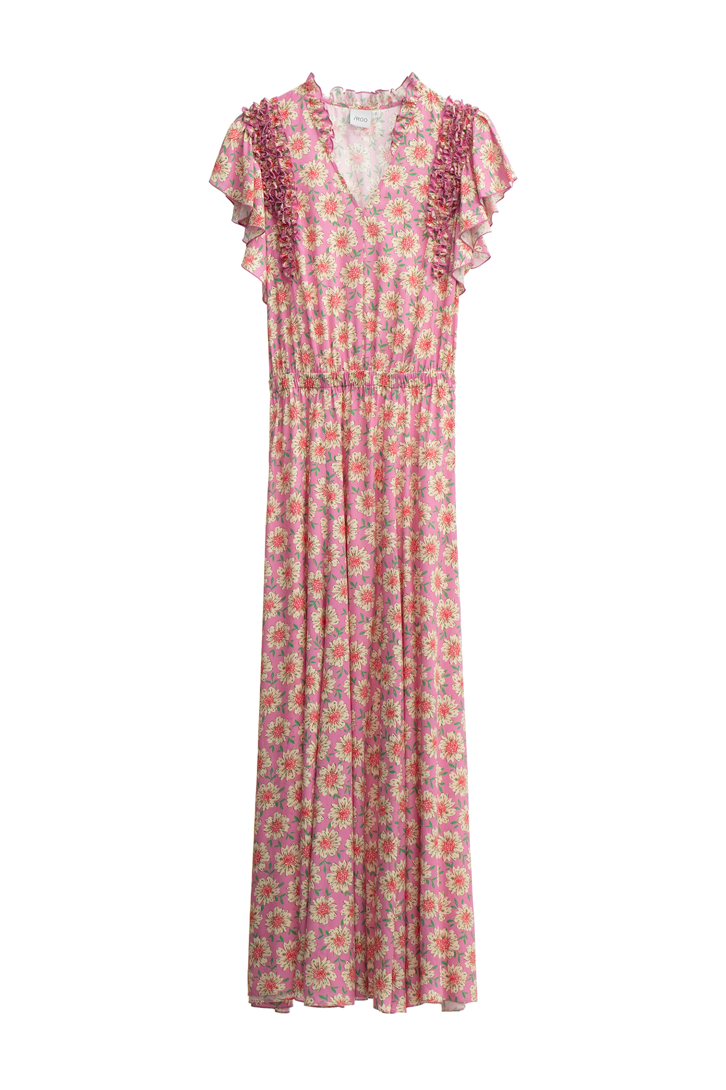 Floral Print With Flutter Sleeve Maxi DressFloral Print With Flutter Sleeve Maxi Dress,Dresses,Season (SS) Look,Maxi dresses