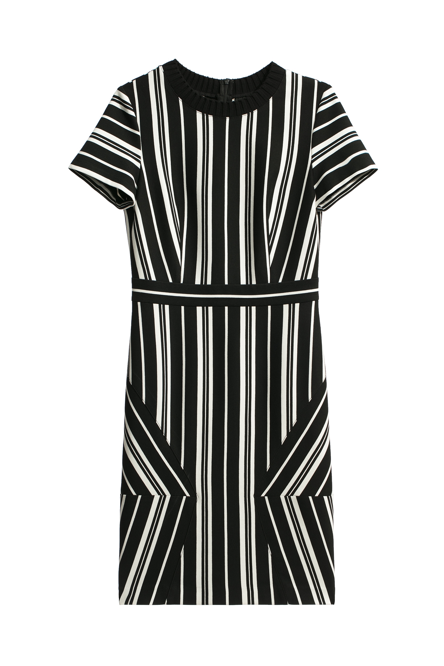 Black White Stripe Contrast Short Sleeve DressBlack White Stripe Contrast Short Sleeve Dress,Dresses,Season (SS) Look,Stripe