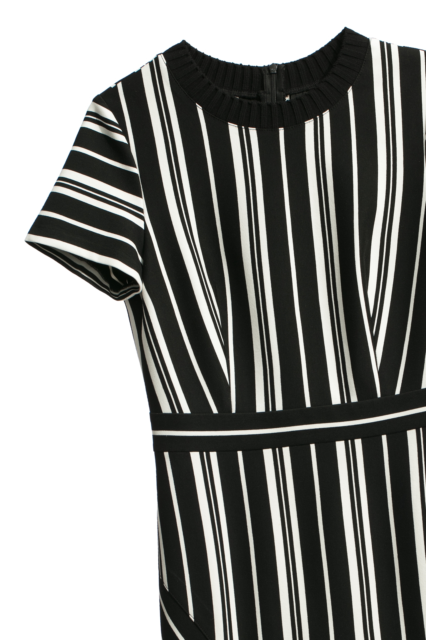 Black White Stripe Contrast Short Sleeve DressBlack White Stripe Contrast Short Sleeve Dress,Dresses,Season (SS) Look,Stripe