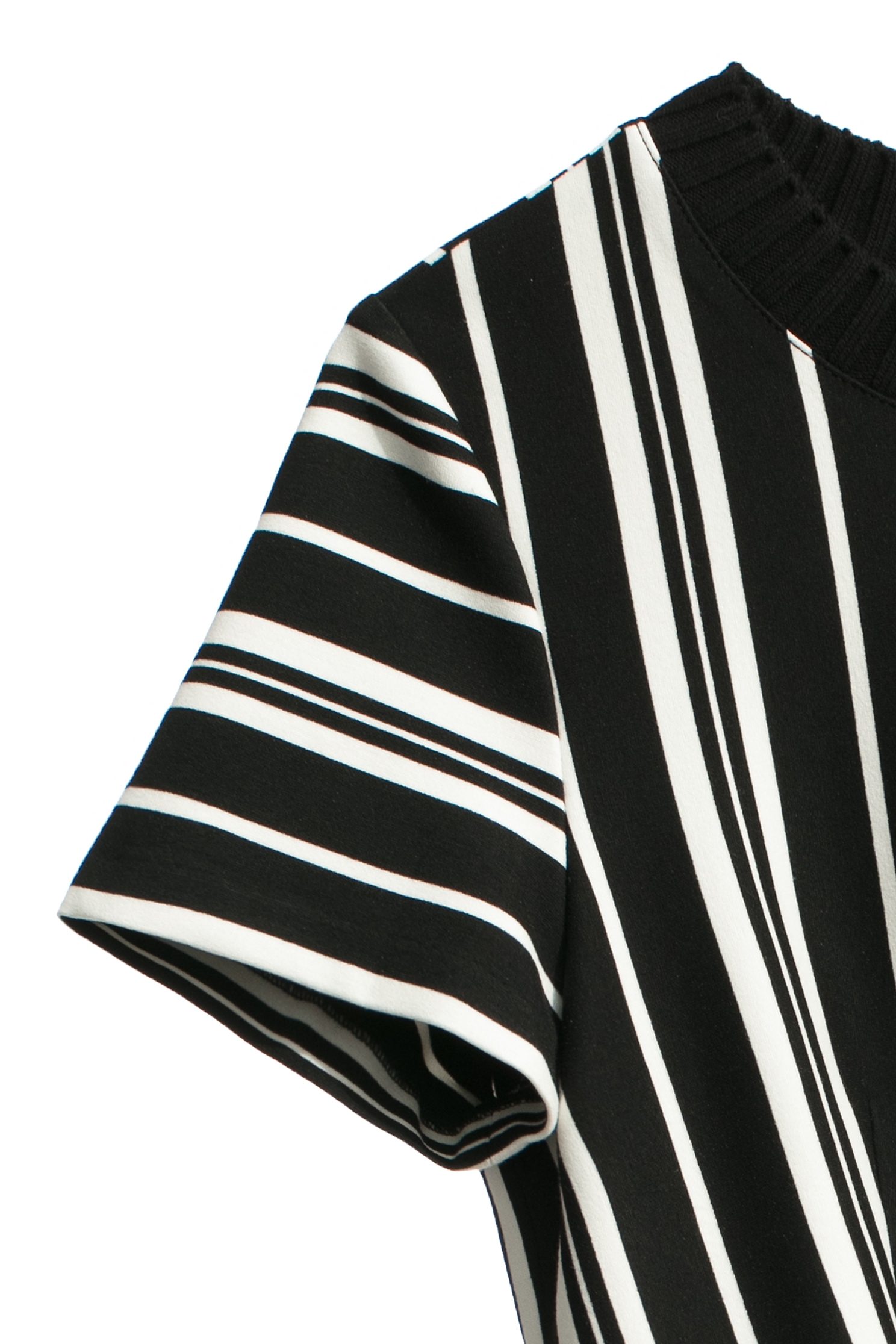 Black White Stripe Contrast Short Sleeve DressBlack White Stripe Contrast Short Sleeve Dress,Dresses,Season (SS) Look,Stripe