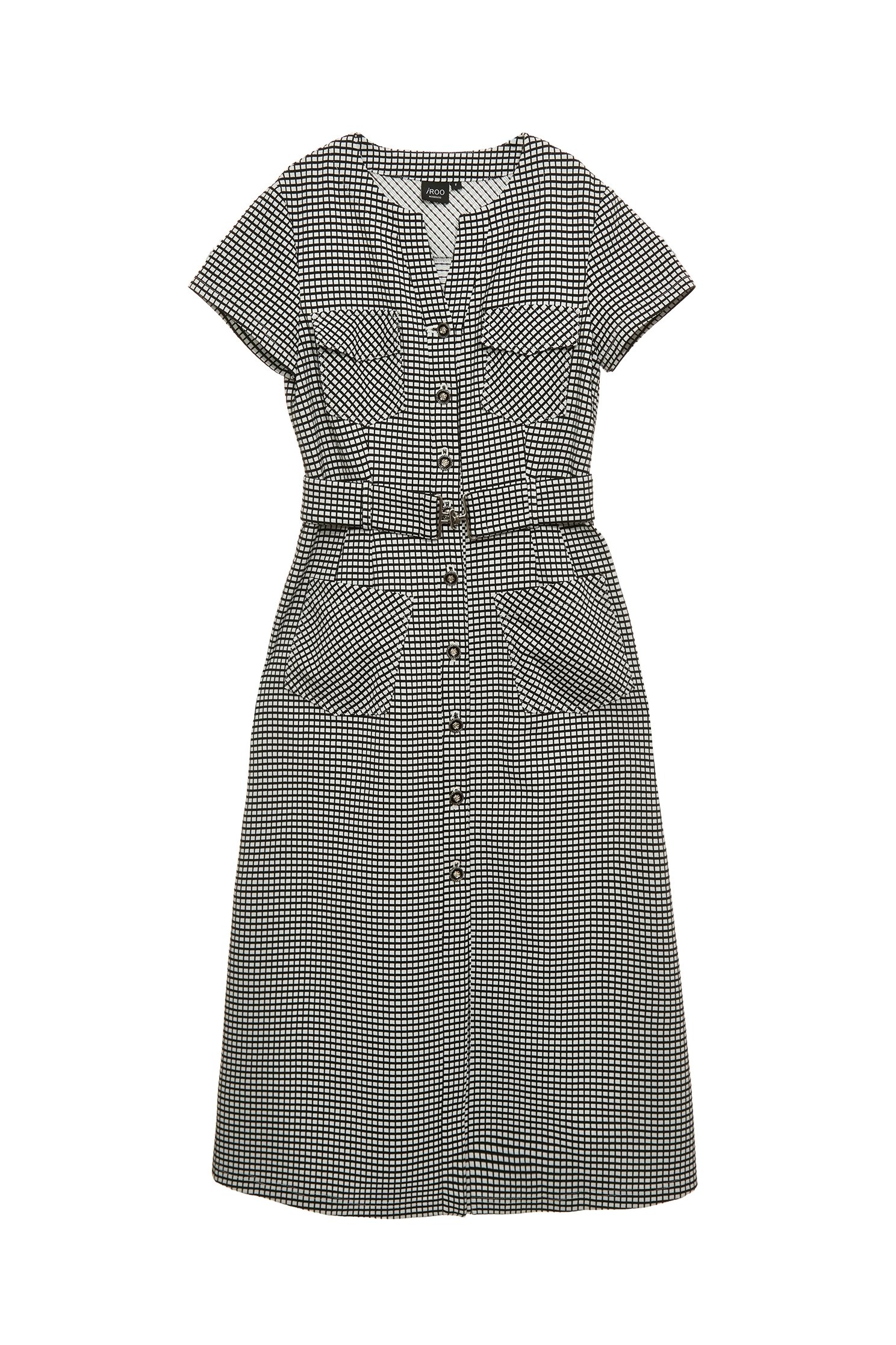 Short Sleeve Plaid Button Front DressShort Sleeve Plaid Button Front Dress,Dresses,Season (SS) Look,Belts,Maxi dresses,Black dresses