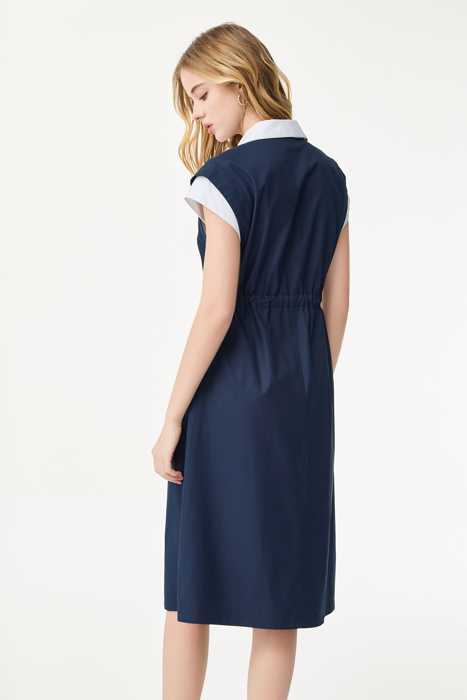 Drawstring Waist Shirt DressDrawstring Waist Shirt Dress,Dresses,Shirt dresses,Season (SS) Look,Blouses