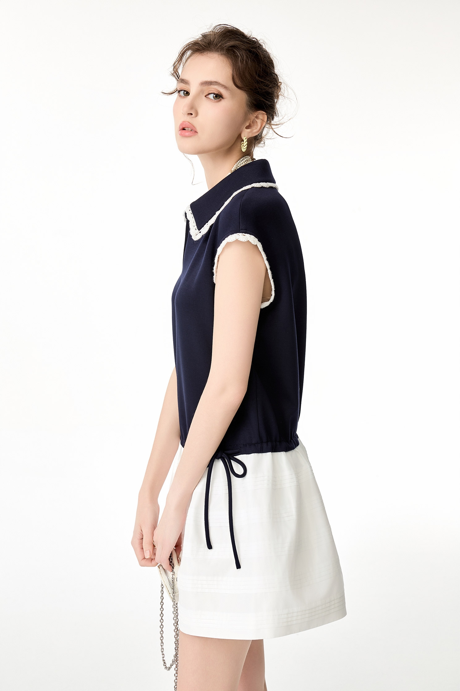 Scallop Lace Trim Detail Contrast DressScallop Lace Trim Detail Contrast Dress,Dresses,Season (SS) Look,Lace