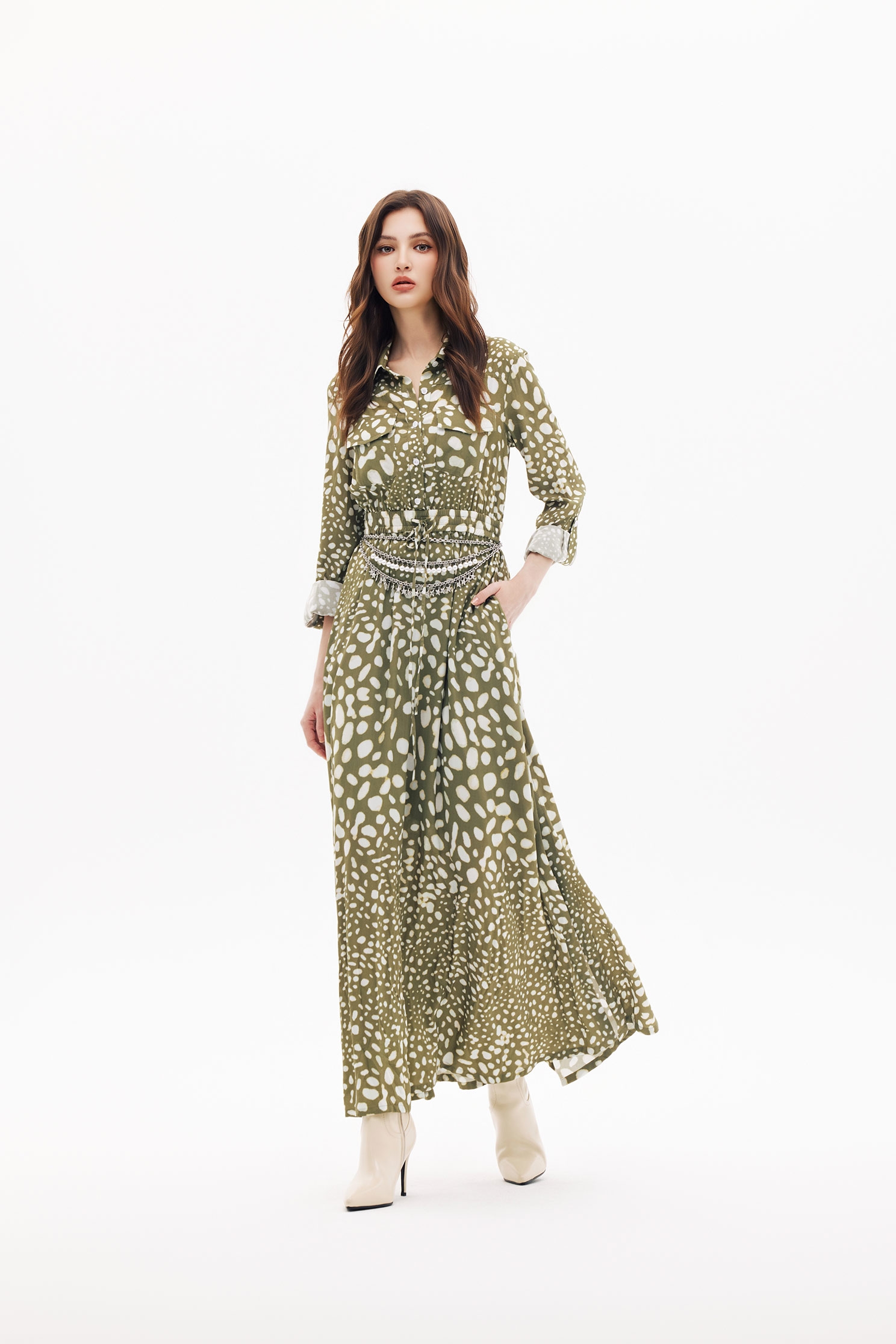 Animal Spots Print Maxi DressAnimal Spots Print Maxi Dress,Dresses,Season (SS) Look