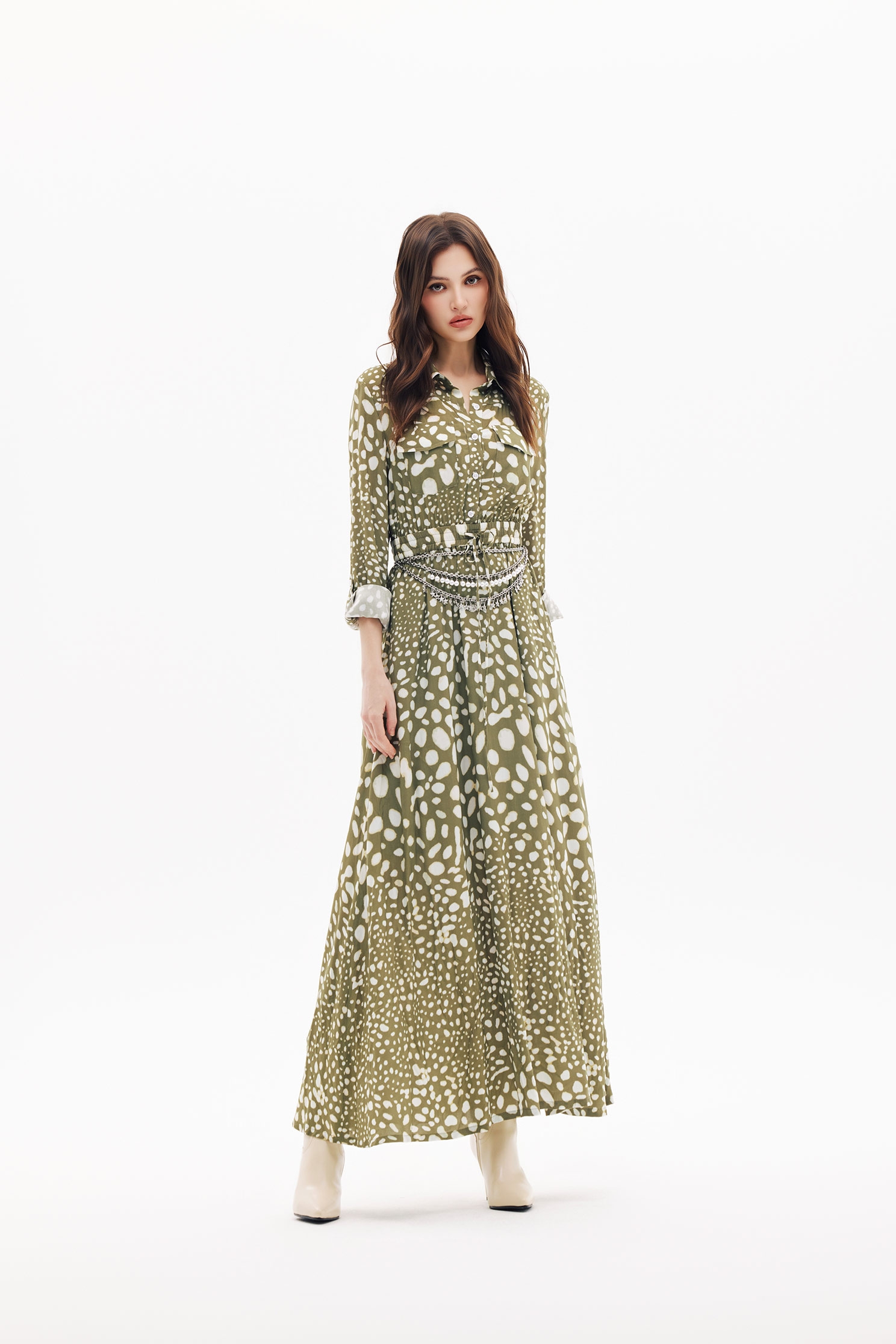 Animal Spots Print Maxi DressAnimal Spots Print Maxi Dress,Dresses,Season (SS) Look