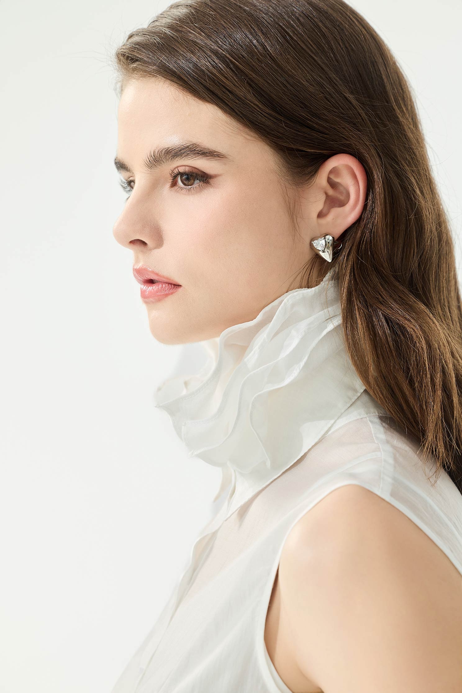 Layered Collar Button Front VestLayered Collar Button Front Vest,sleeveless tops,Under shirts,Season (SS) Look,White tops,sleeveless tops