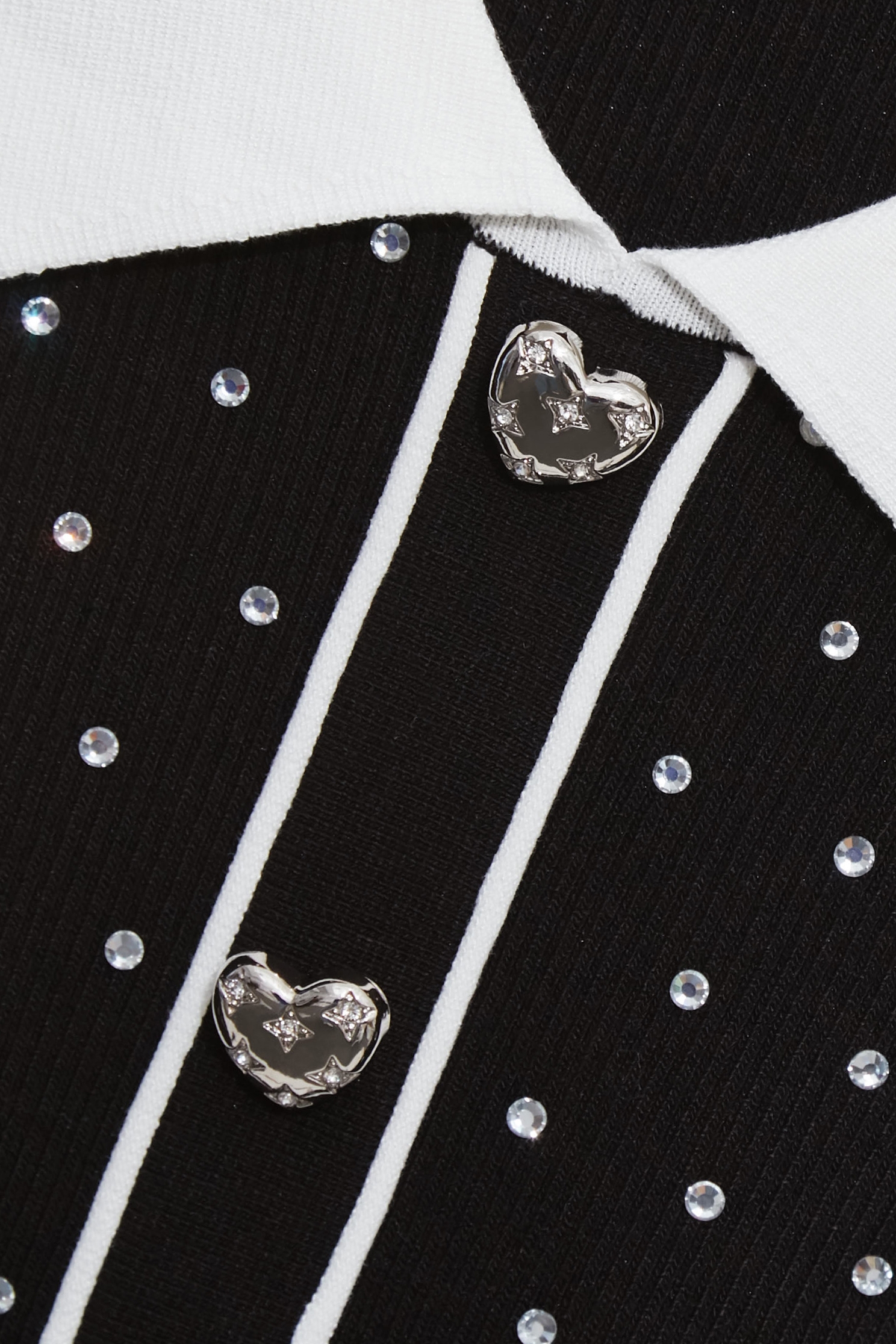 Contrast Collar Sequin Detail Knit VestContrast Collar Sequin Detail Knit Vest,sleeveless tops,Season (SS) Look,White tops,sleeveless tops,Knitted,Knitted tops,Black tops