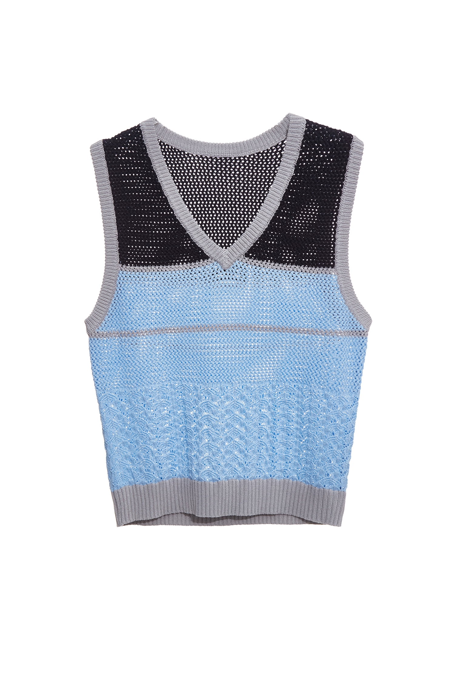 V-neck Colour Block Knit VestV-neck Colour Block Knit Vest,sleeveless tops,Season (SS) Look,sleeveless tops,Knitted,Knitted tops