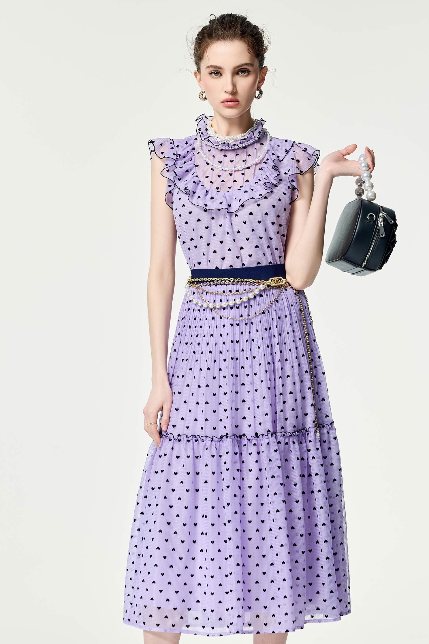 Heart Print Ruffle Detail VestHeart Print Ruffle Detail Vest,sleeveless tops,Tops,Season (SS) Look,co-ord sets,Valentine,sleeveless tops