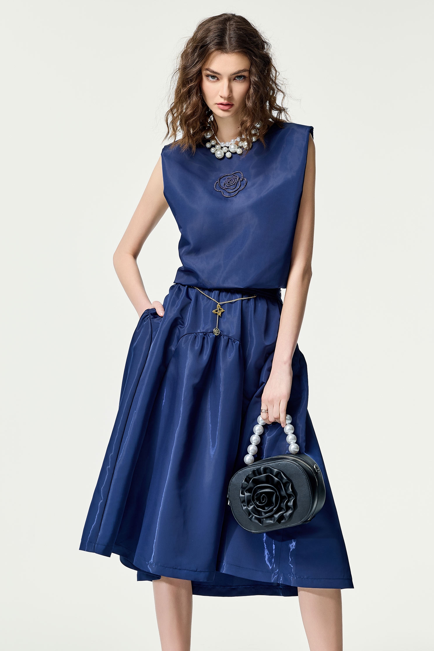 Rose Logo Navy VestRose Logo Navy Vest,sleeveless tops,Tops,Season (SS) Look,co-ord sets,sleeveless tops,Valentine,sleeveless tops