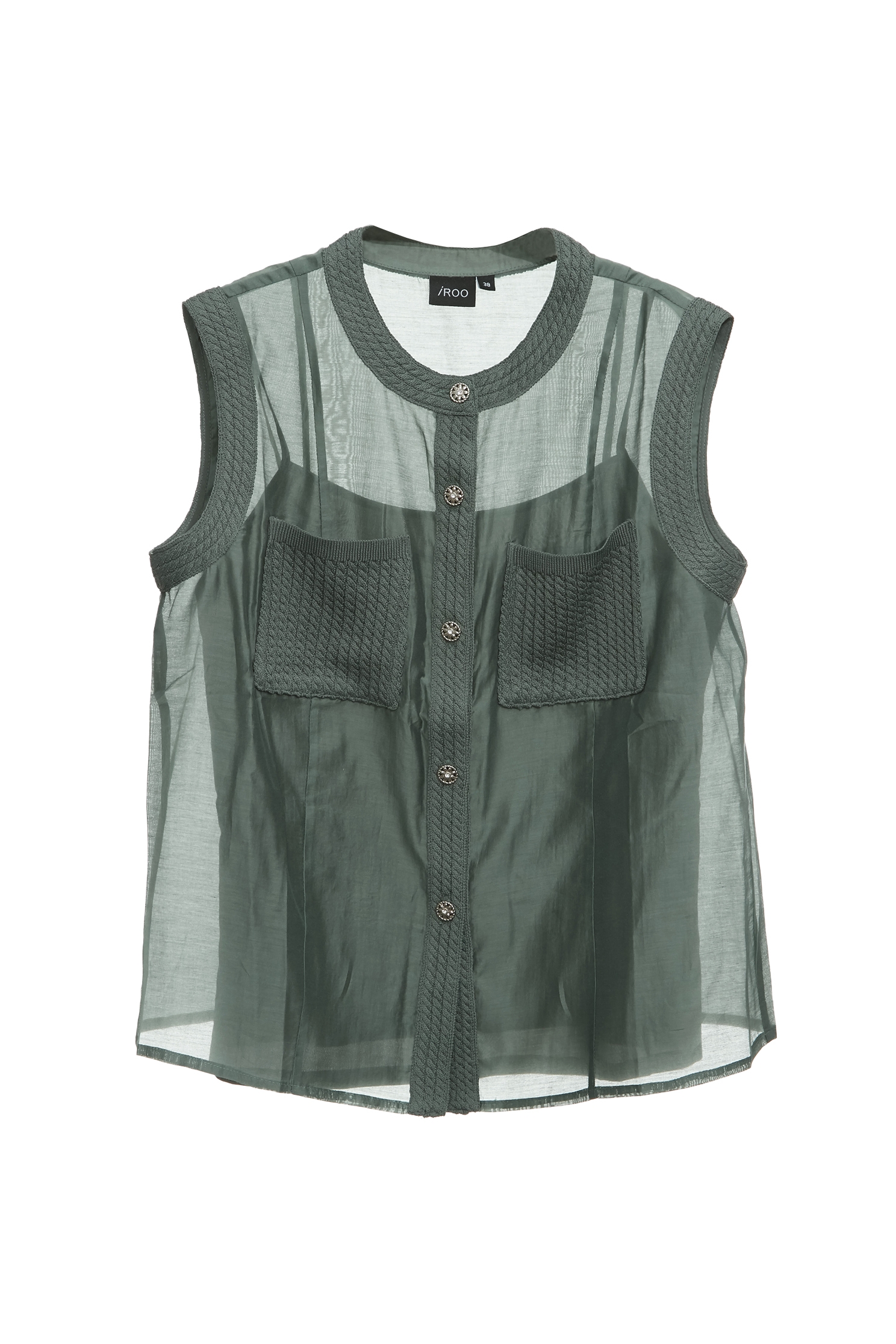 Button Front Rib Trim Detail VestButton Front Rib Trim Detail Vest,sleeveless tops,Season (SS) Look,Valentine,sleeveless tops,upperclass,Urban Fashion,Knitted,Knitted tops