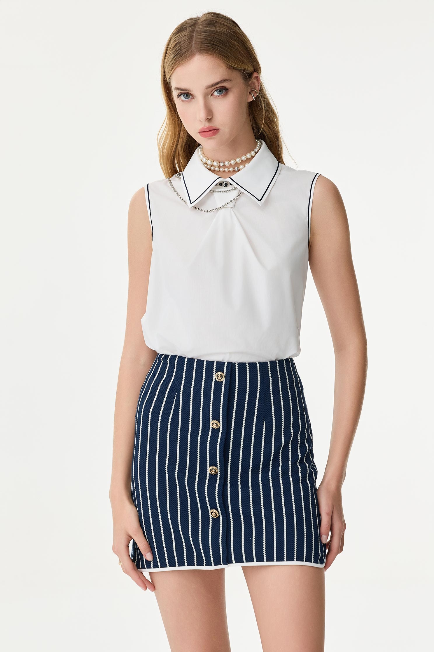 Necktie Knot Detail VestNecktie Knot Detail Vest,sleeveless tops,Office Looks,Tops,Season (SS) Look