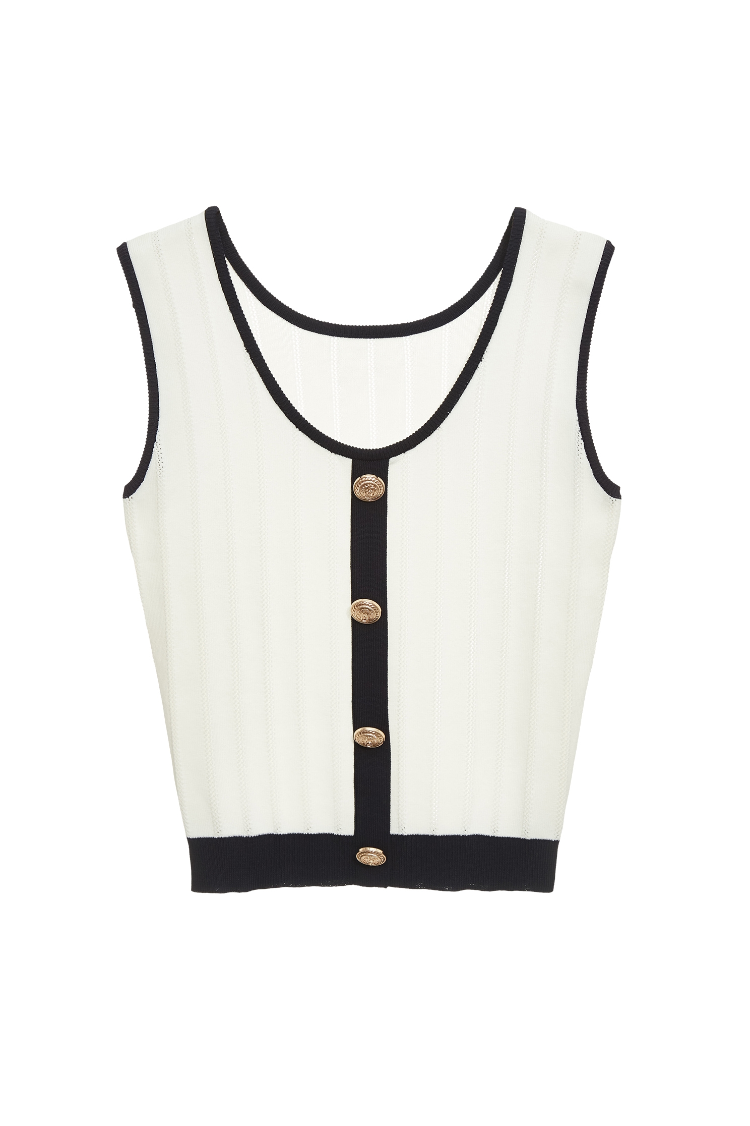 Contrast Navy Trim Knit VestContrast Navy Trim Knit Vest,sleeveless tops,Office Looks,Tops,Season (SS) Look,Stripe,sleeveless tops,White tops,Valentine,sleeveless tops,Knitted,Knitted tops