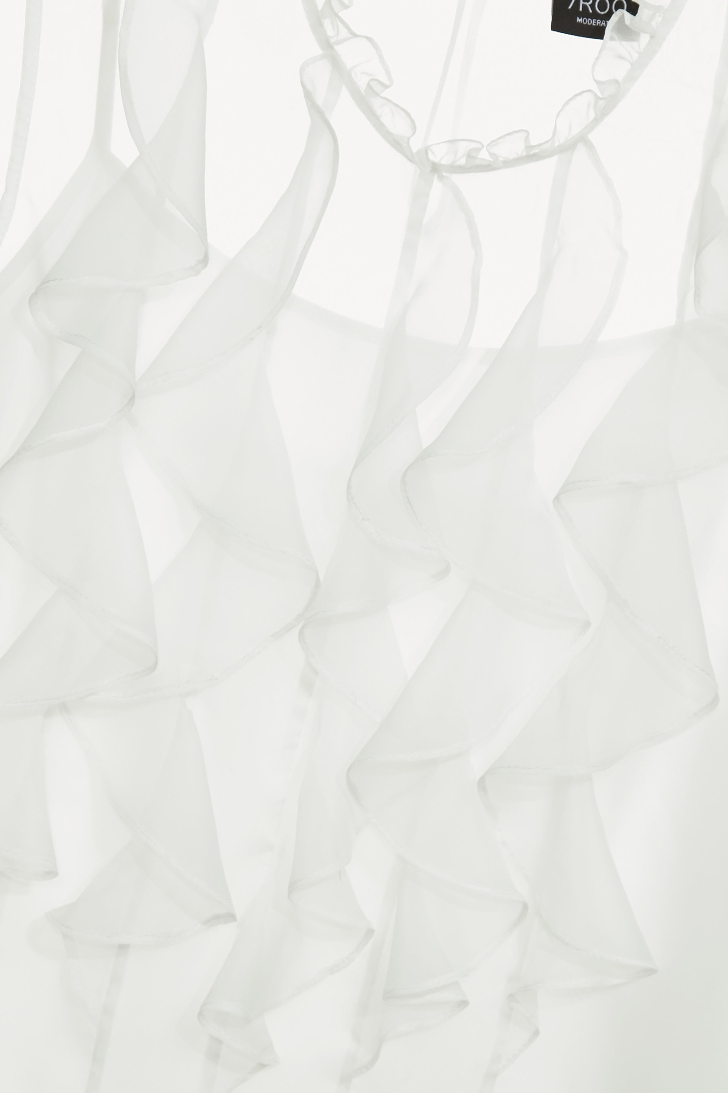 Front Ruffle Organza VestFront Ruffle Organza Vest,sleeveless tops,Under shirts,Season (SS) Look,White tops,sleeveless tops