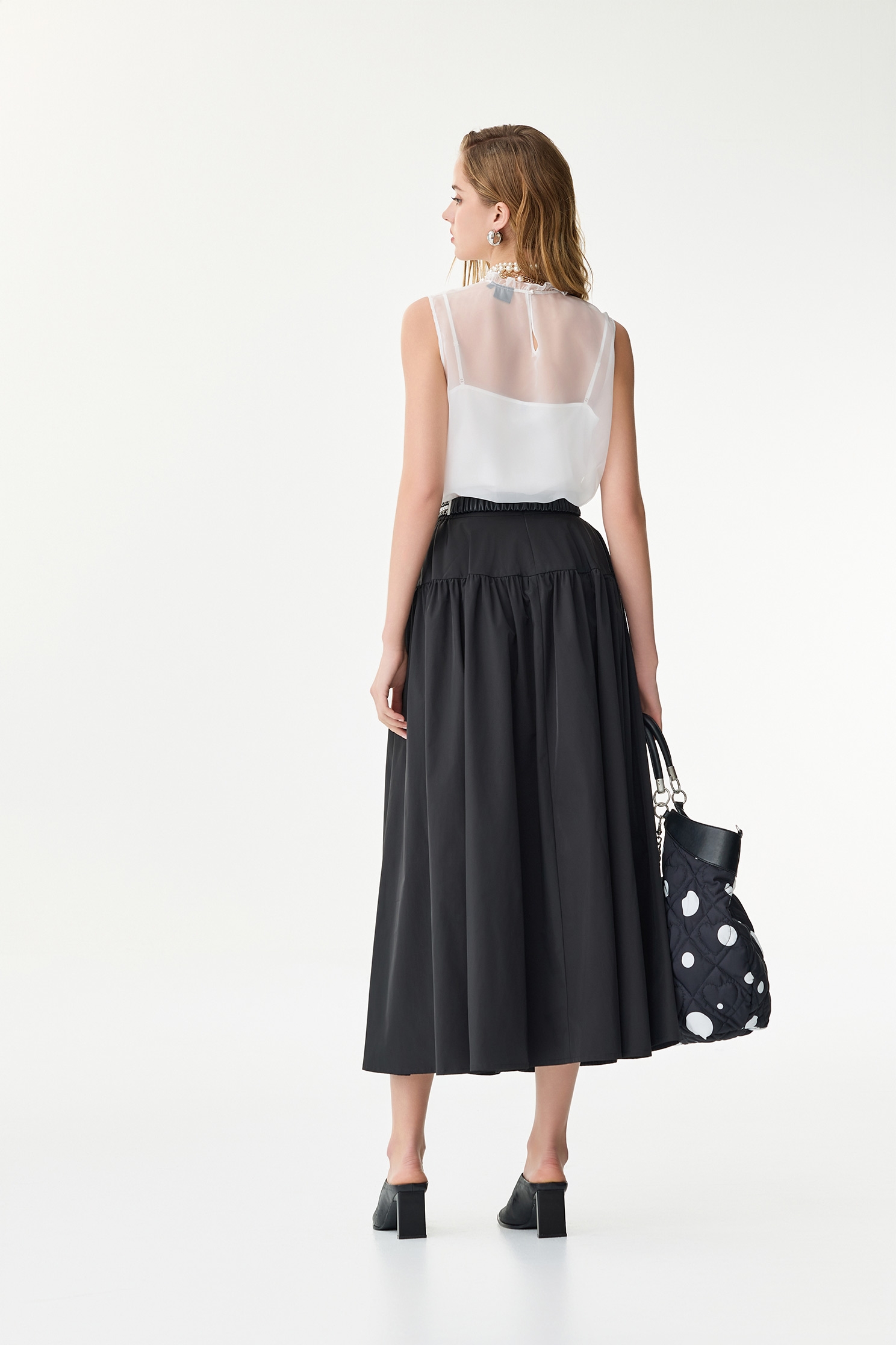 Front Ruffle Organza VestFront Ruffle Organza Vest,sleeveless tops,Under shirts,Season (SS) Look,White tops,sleeveless tops