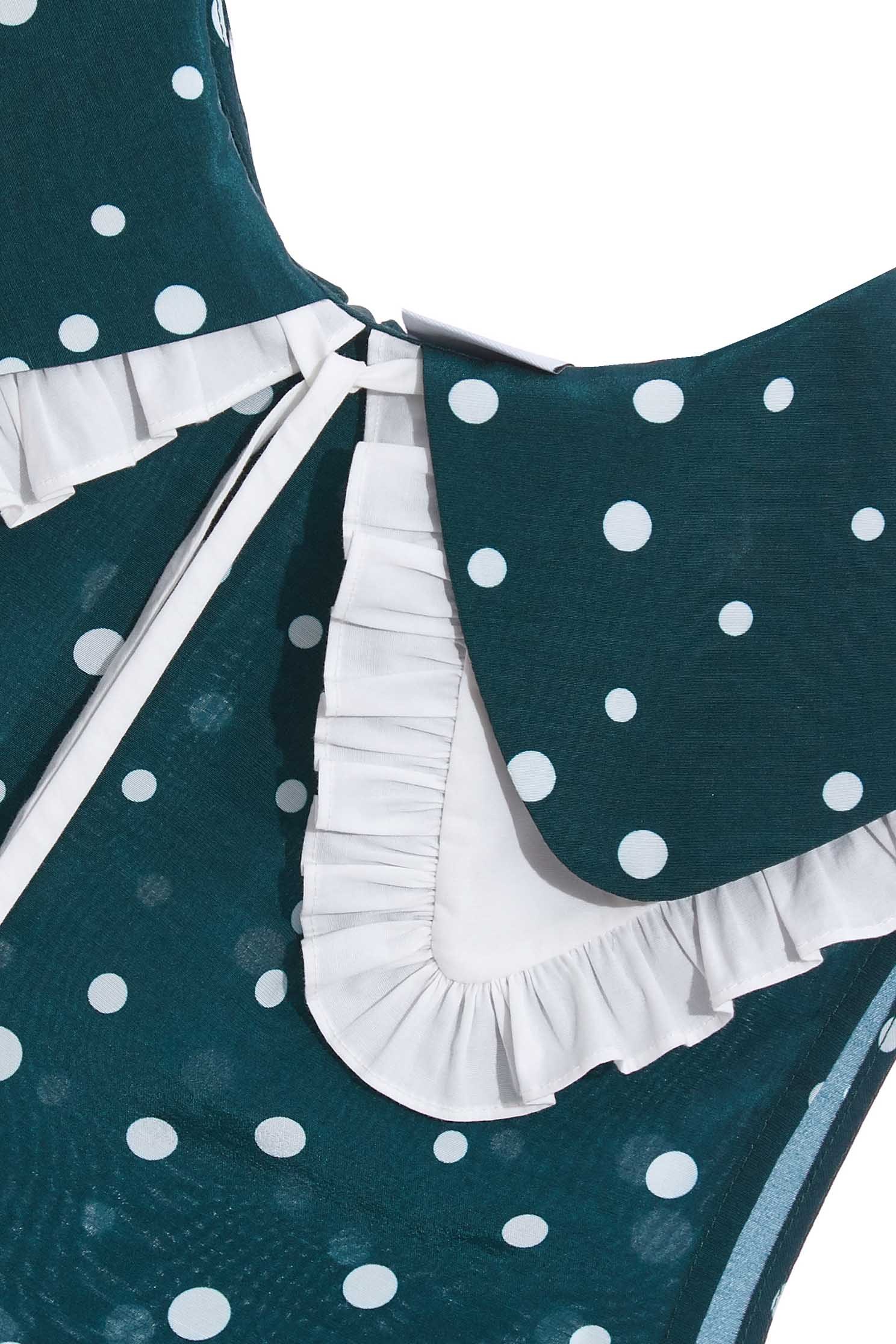 White Dotted Print Vest With Contrast Collardouble-collared sleeveless top,sleeveless tops,Tops,Season (SS) Look,dotcollection,healing colors,sleeveless tops