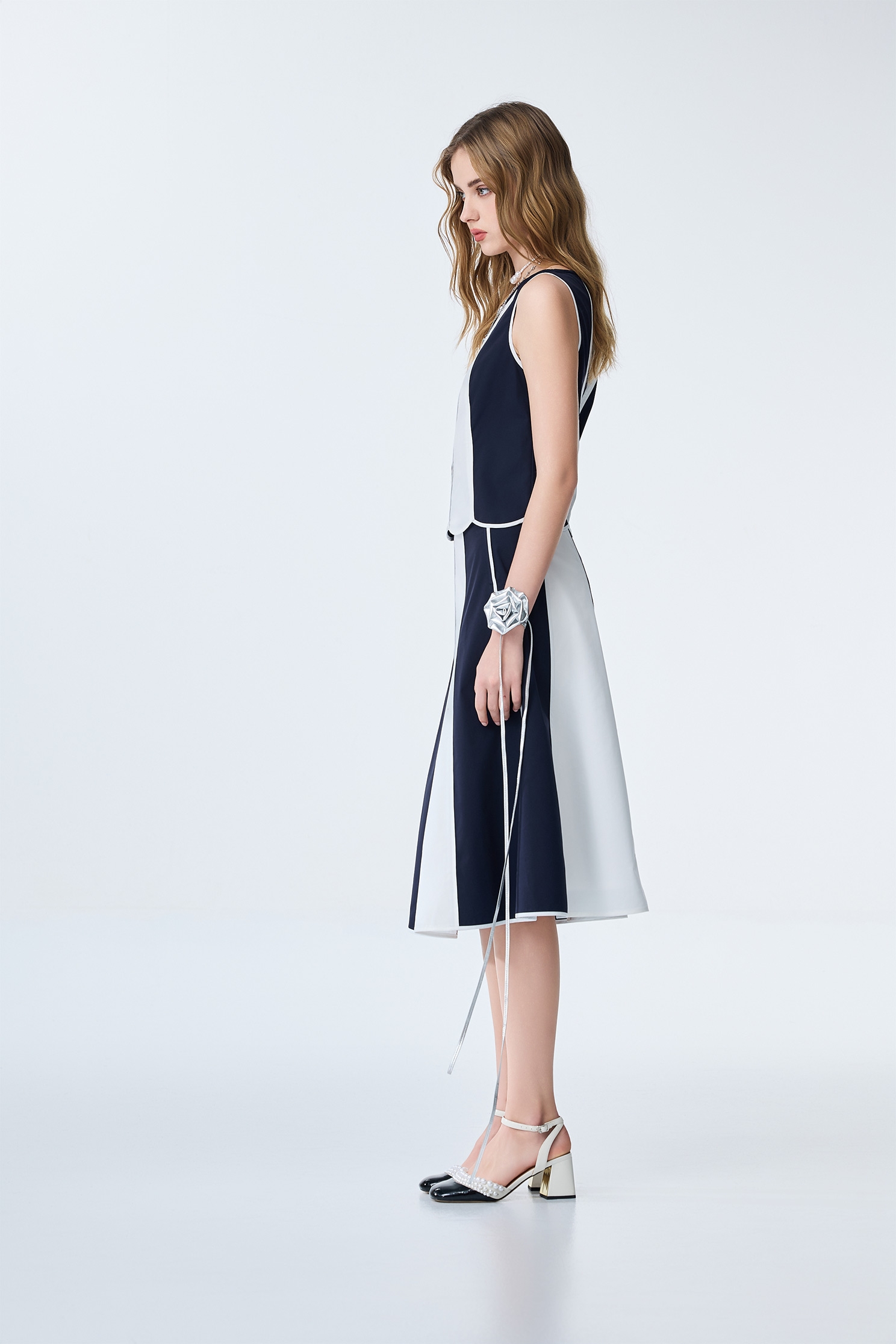 Colour Block Scallop Trim VestColour Block Scallop Trim Vest,sleeveless tops,Tops,Season (SS) Look,sleeveless tops,Urban Fashion