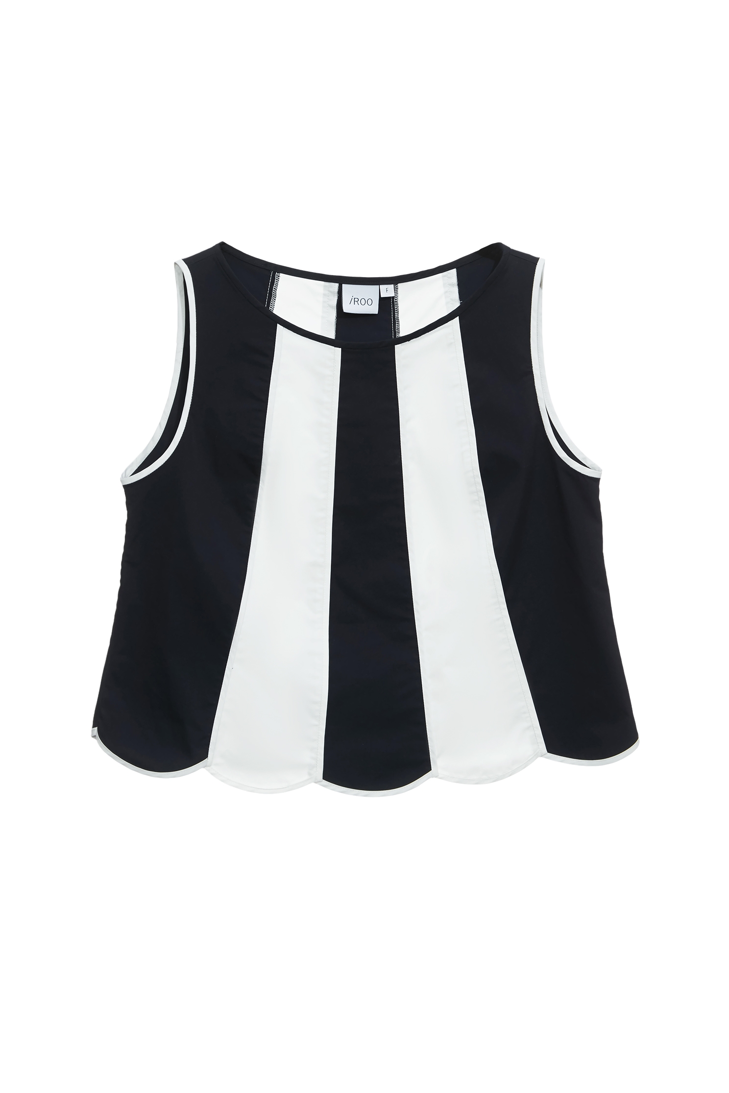 Colour Block Scallop Trim VestColour Block Scallop Trim Vest,sleeveless tops,Tops,Season (SS) Look,sleeveless tops,Urban Fashion