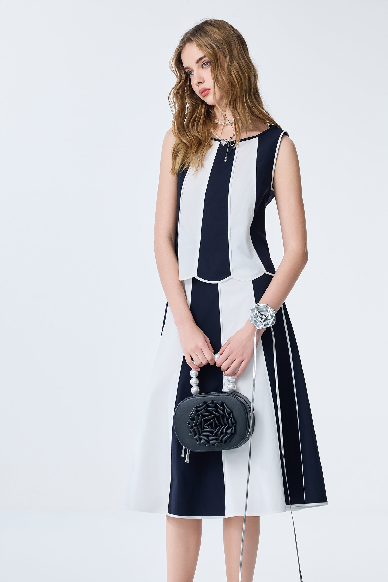 Colour Block Scallop Trim VestColour Block Scallop Trim Vest,sleeveless tops,Tops,Season (SS) Look,sleeveless tops,Urban Fashion