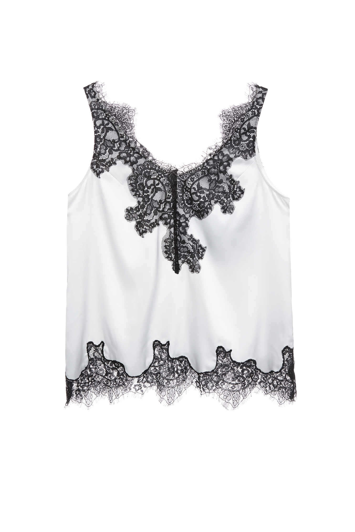 V-neck Contrast Lace Detail Tank TopV-neck Contrast Lace Detail Tank Top,sleeveless tops,Season (SS) Look,White tops,sleeveless tops,Lace