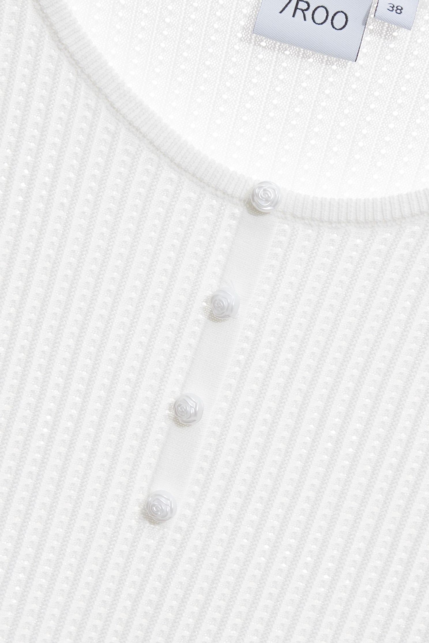 Ruffle Hem Knit VestRuffle Hem Knit Vest,sleeveless tops,Season (SS) Look,Stripe,pearl,White tops,sleeveless tops,Knitted,Knitted tops