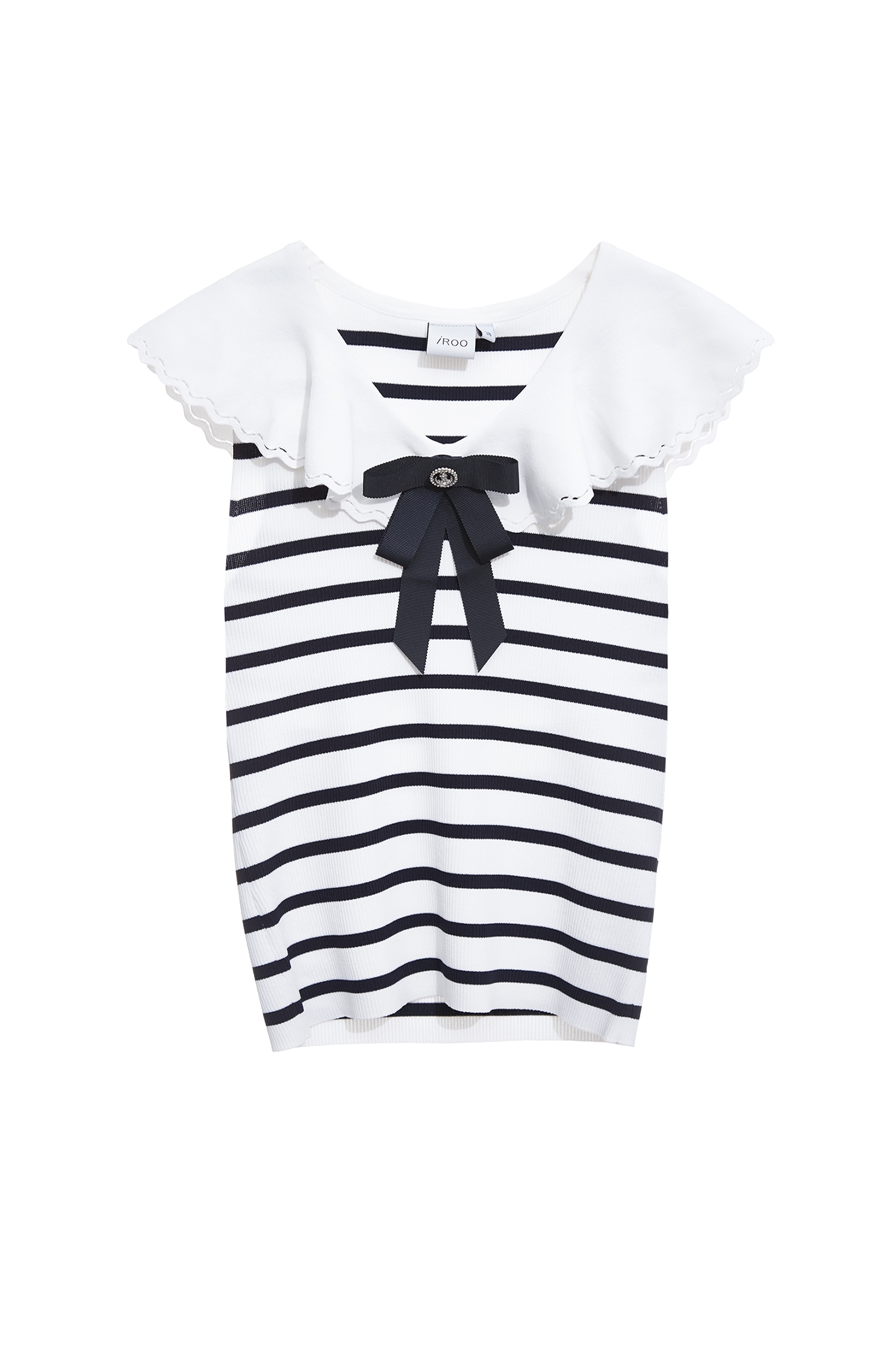 Navy Bow Stripe Knit VestNavy Bow Stripe Knit Vest,sleeveless tops,Tops,Season (SS) Look,sleeveless tops,bows,Knitted,Knitted tops