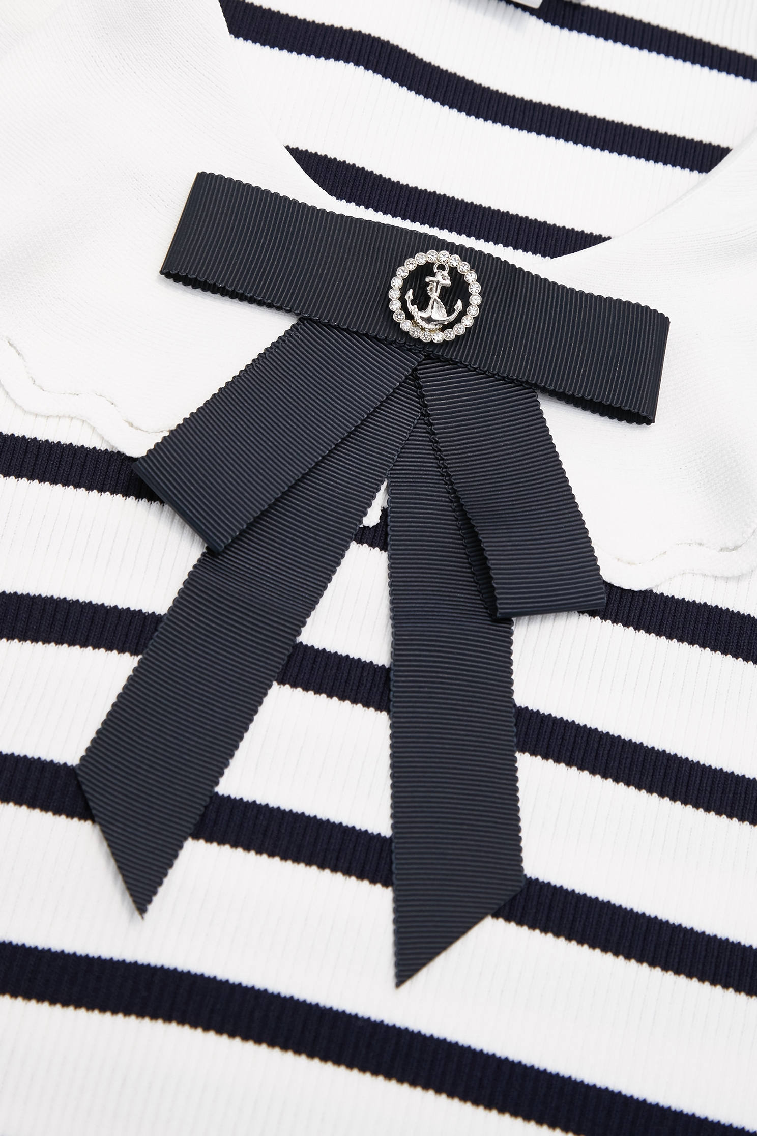 Navy Bow Stripe Knit VestNavy Bow Stripe Knit Vest,sleeveless tops,Tops,Season (SS) Look,sleeveless tops,bows,Knitted,Knitted tops