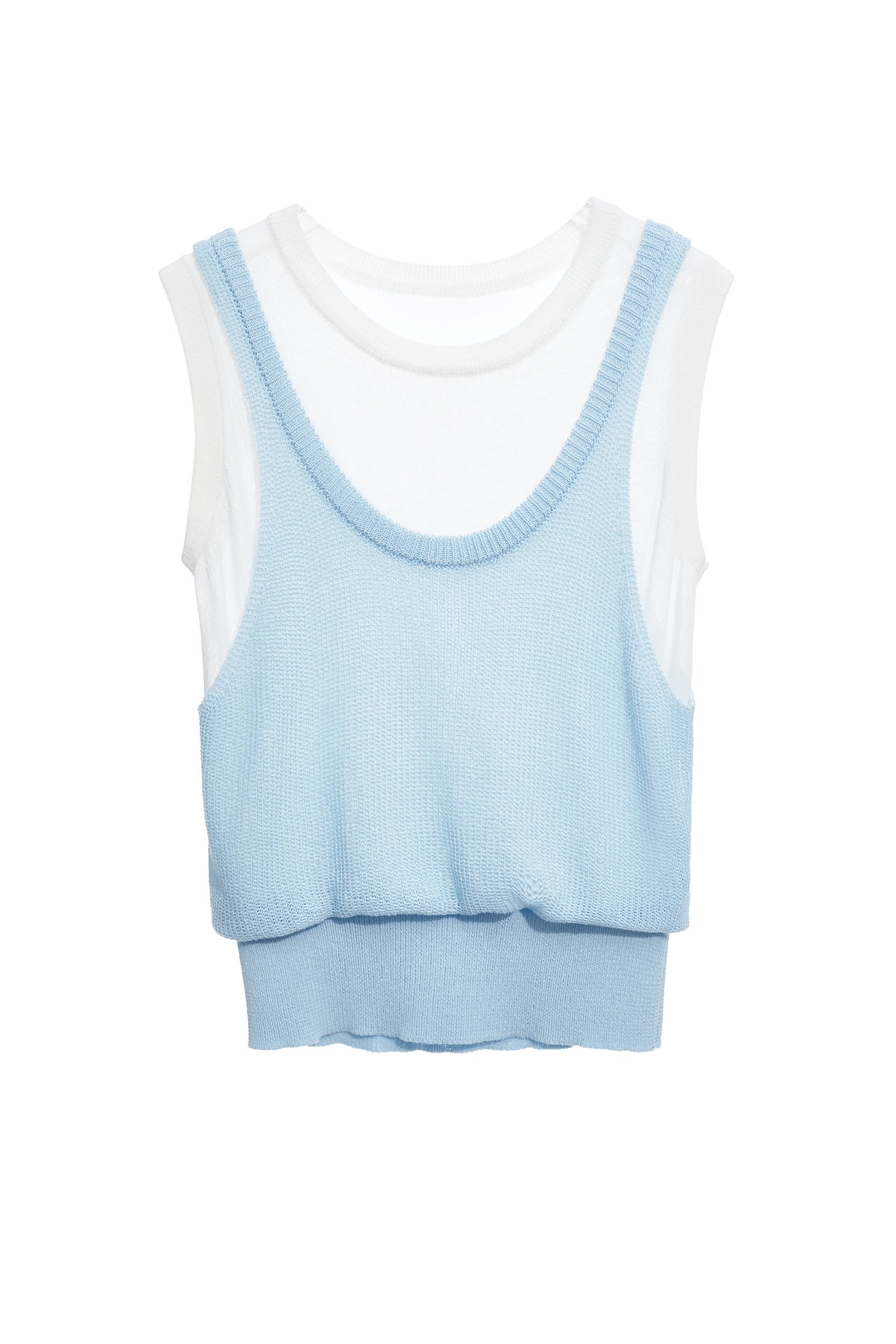 Two Piece Casual Knit Vest,sleeveless tops,Tops,Season (SS) Look,sleeveless tops,Knitted,Knitted tops