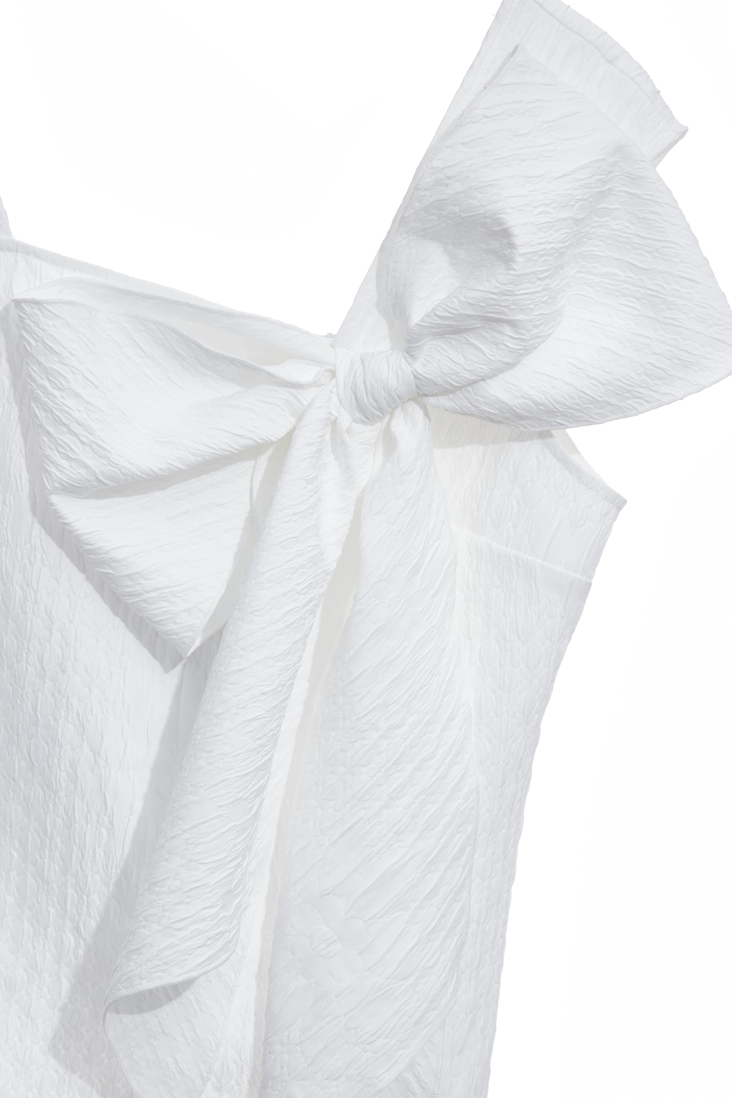 Bow Detail Textured VestBow Detail Textured Vest,sleeveless tops,Tops,Season (SS) Look,White tops,sleeveless tops,bows