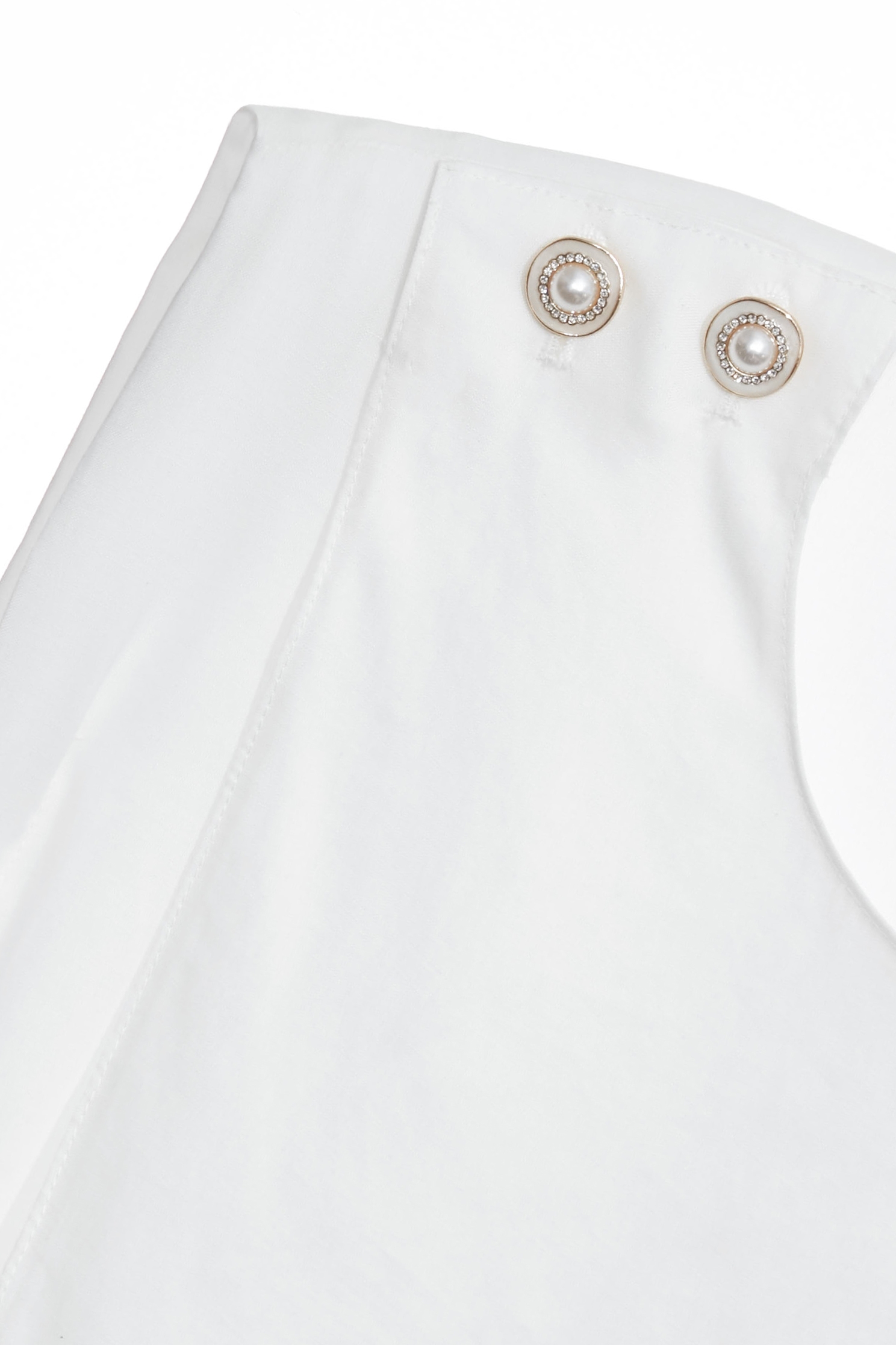 Front Overlap Long VestFront Overlap Long Vest,sleeveless tops,Season (SS) Look,pearl,White tops,Back To Classic,sleeveless tops,Back To B/W