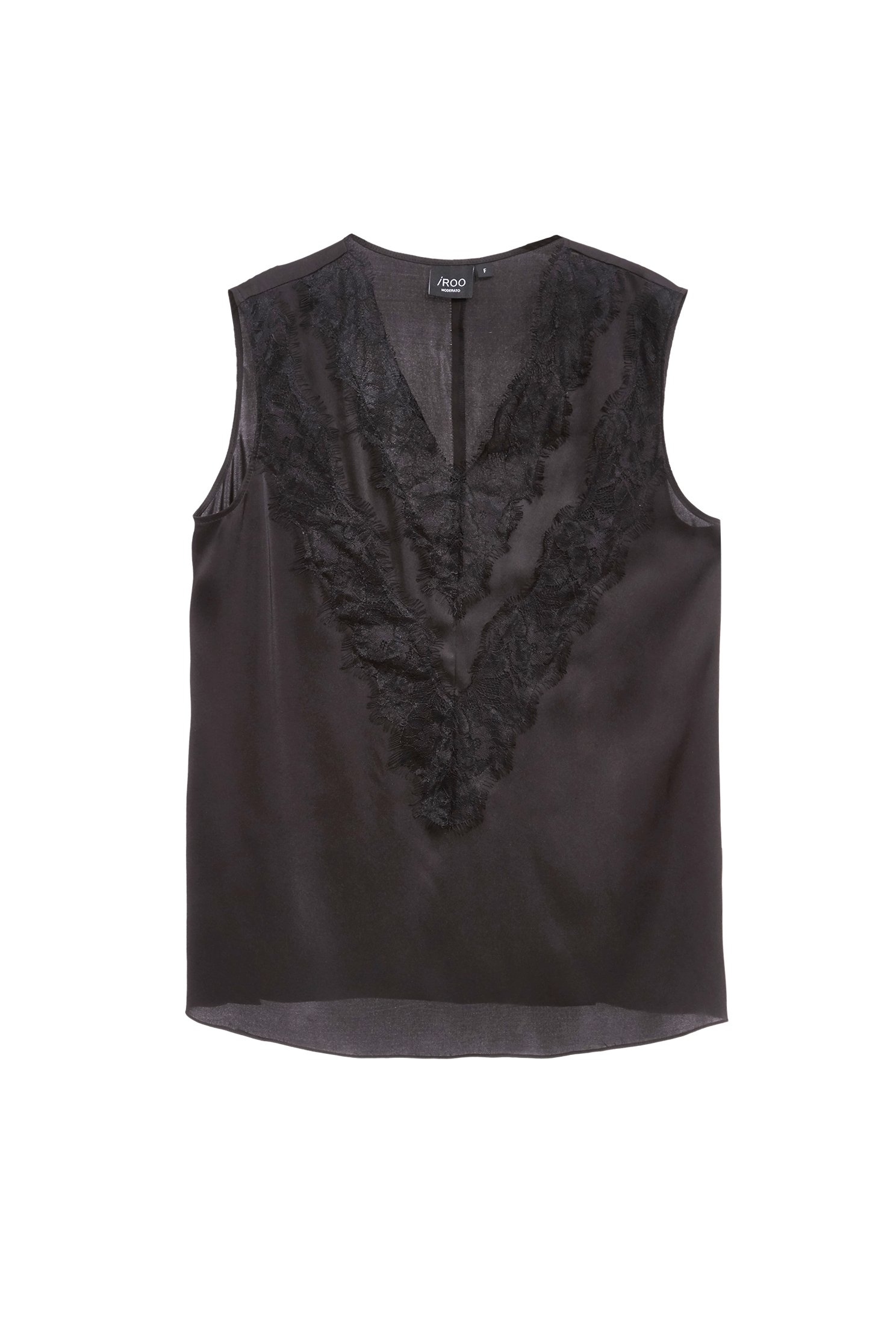 Lace Detail V-neck VestLace Detail V-neck Vest,sleeveless tops,Season (SS) Look,Back To Classic,sleeveless tops,Lace,Back To B/W,Black tops