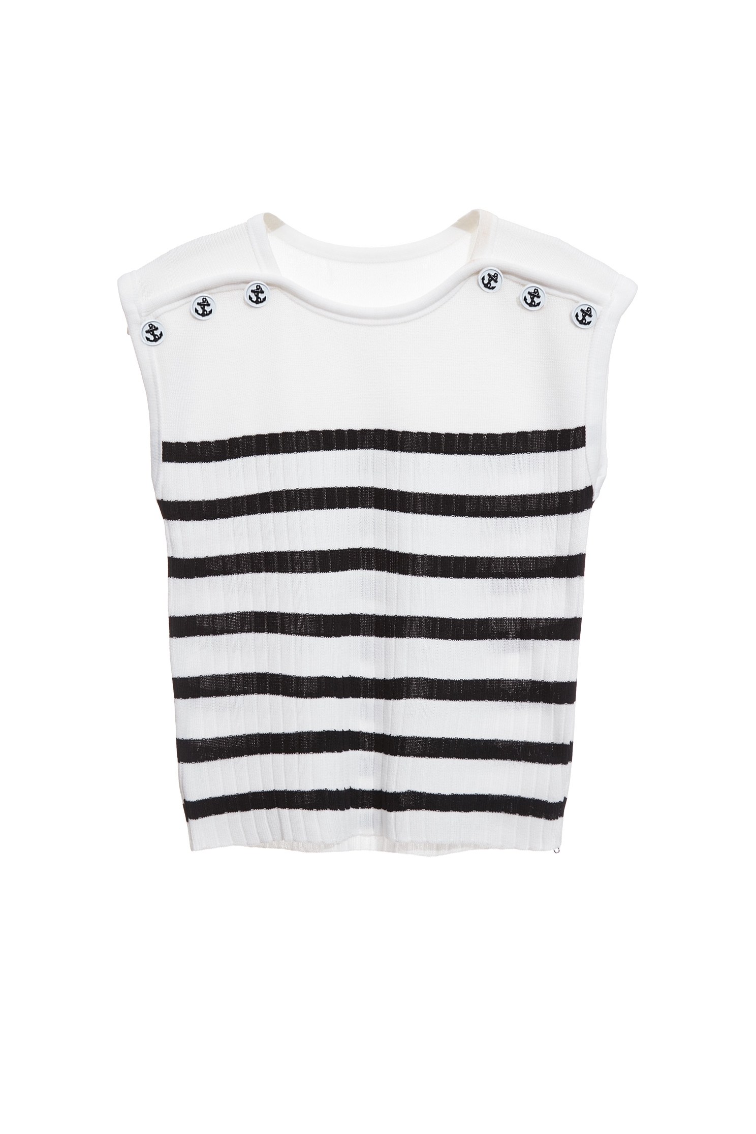 Navy Stripe Knit VestNavy Stripe Knit Vest,sleeveless tops,Tops,Season (SS) Look,Stripe,sleeveless tops,Urban Fashion,Knitted,Knitted tops