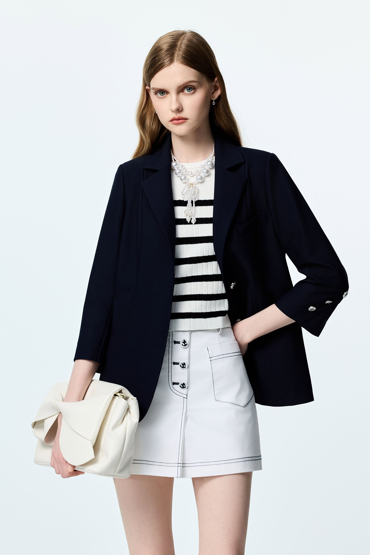 Navy Stripe Knit VestNavy Stripe Knit Vest,sleeveless tops,Tops,Season (SS) Look,Stripe,sleeveless tops,Urban Fashion,Knitted,Knitted tops