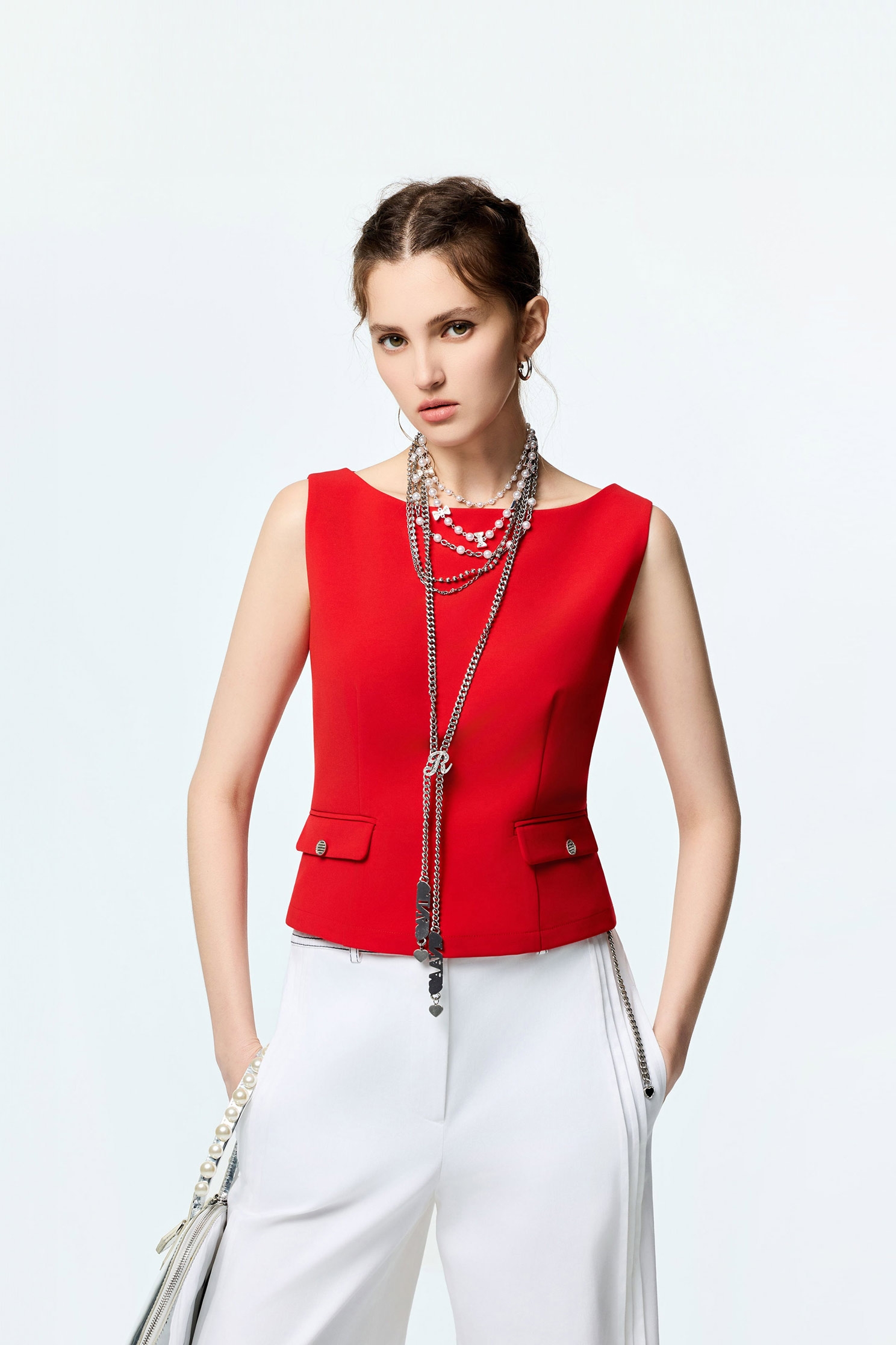 Chilli Red Fitted VestChilli Red Fitted Vest,sleeveless tops,Tops,Season (SS) Look,sleeveless tops,Urban Fashion