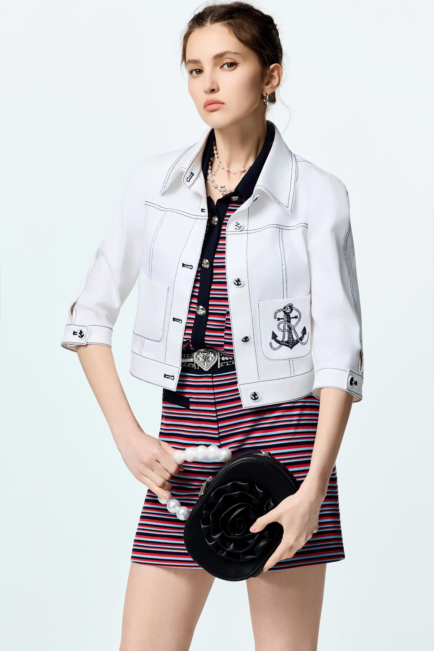 Multi Stripe Navy Contrast VestMulti Stripe Navy Contrast Vest,sleeveless tops,Tops,Season (SS) Look,sleeveless tops,Urban Fashion