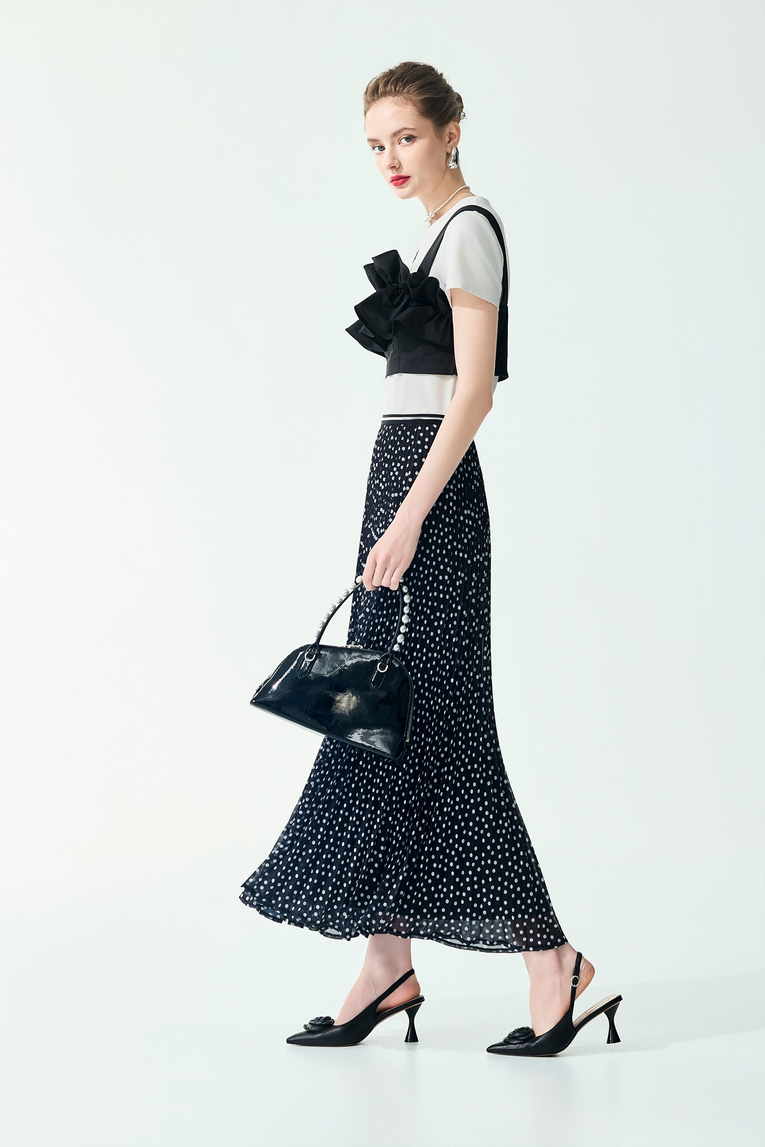 Black Ruffle Detail Outer Vest With TeeBlack Ruffle Detail Outer Vest With Tee,sleeveless tops,Tops,Embroidered,Season (SS) Look,sleeveless tops,Black tops
