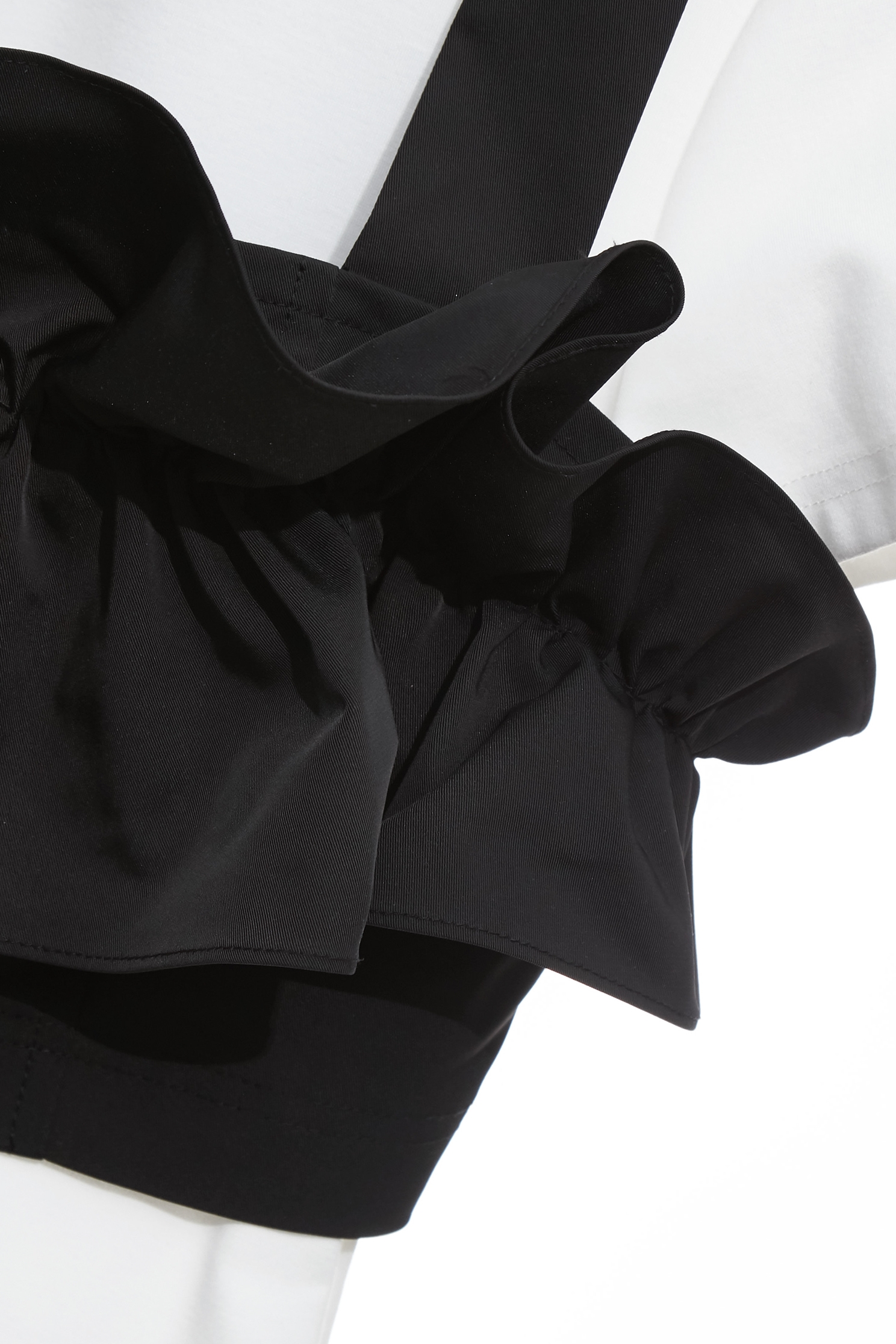 Black Ruffle Detail Outer Vest With TeeBlack Ruffle Detail Outer Vest With Tee,sleeveless tops,Tops,Embroidered,Season (SS) Look,sleeveless tops,Black tops