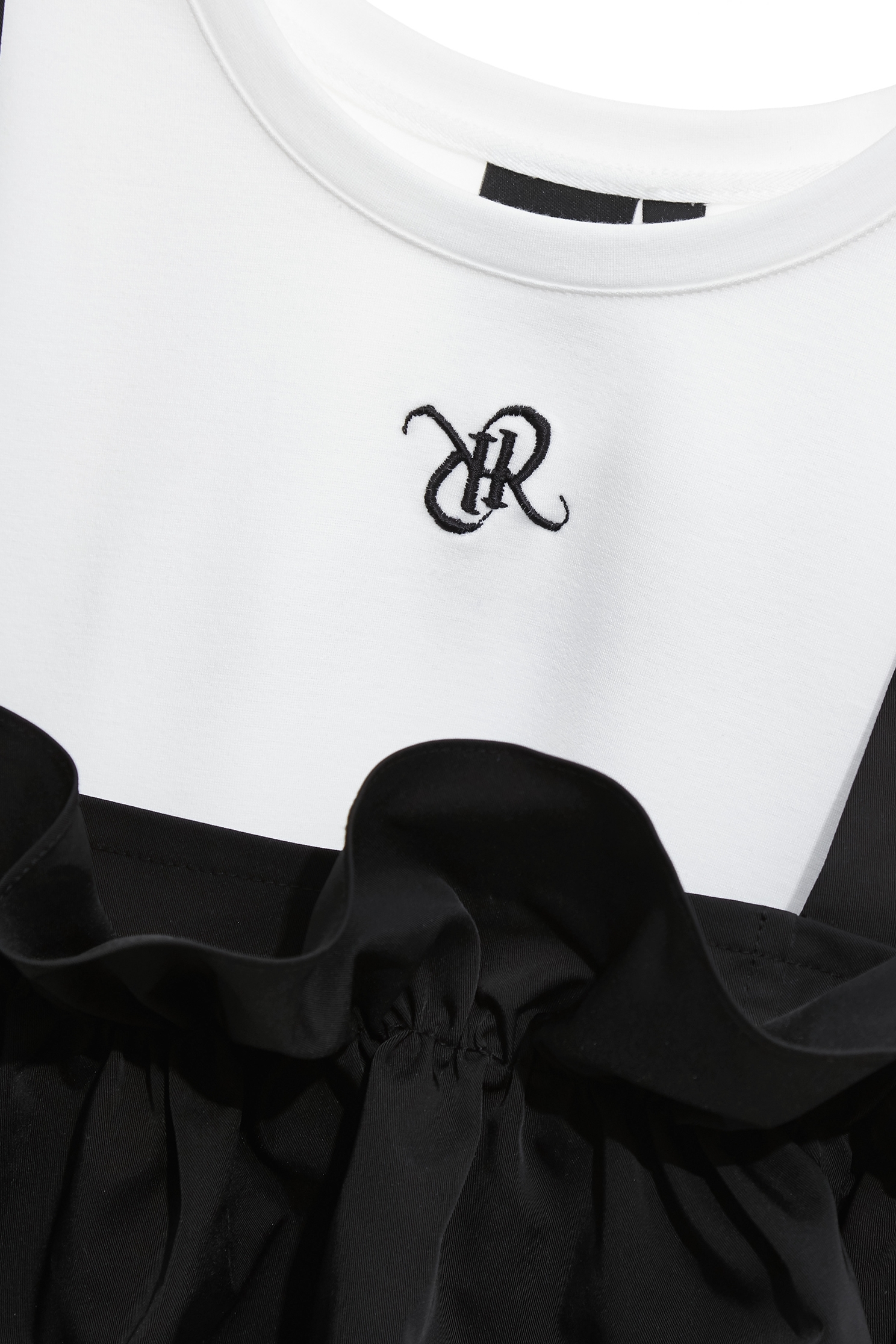 Black Ruffle Detail Outer Vest With TeeBlack Ruffle Detail Outer Vest With Tee,sleeveless tops,Tops,Embroidered,Season (SS) Look,sleeveless tops,Black tops