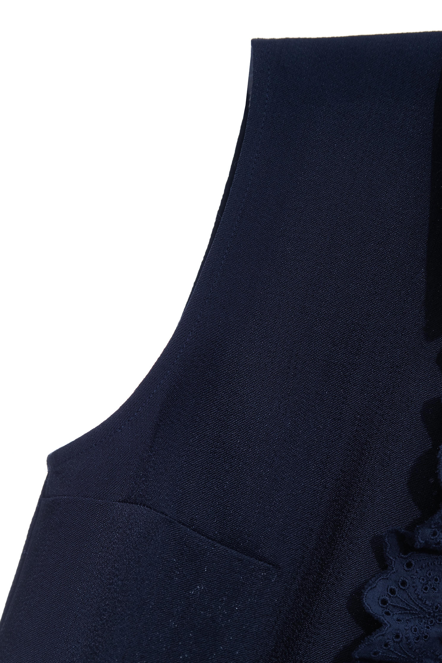 Ruffle Lace Detail Navy VestRuffle Lace Detail Navy Vest,sleeveless tops,Tops,Season (SS) Look,sleeveless tops,Lace