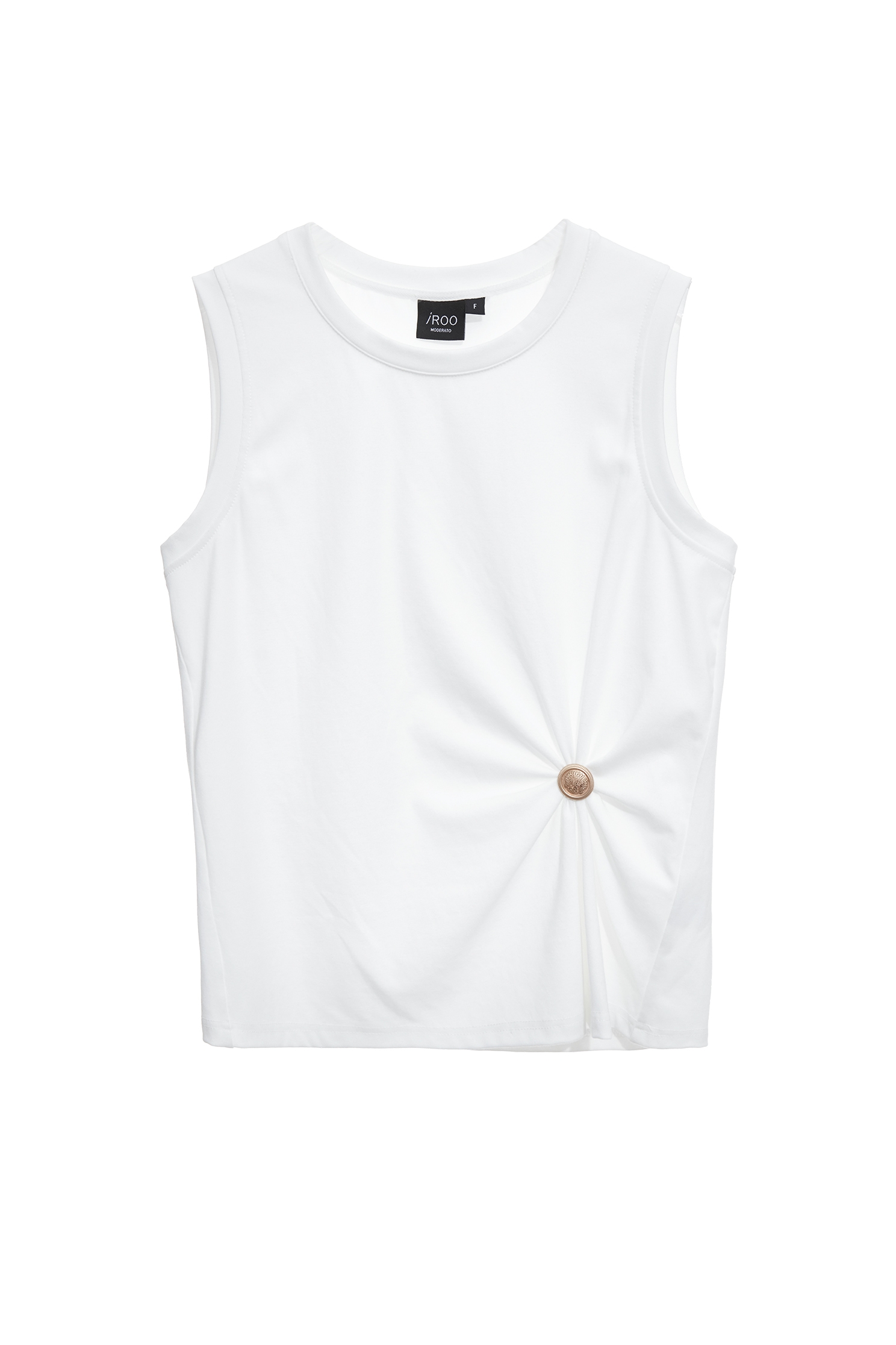 Brooch Detail White VestBrooch Detail White Vest,sleeveless tops,Tops,Season (SS) Look,White tops,sleeveless tops