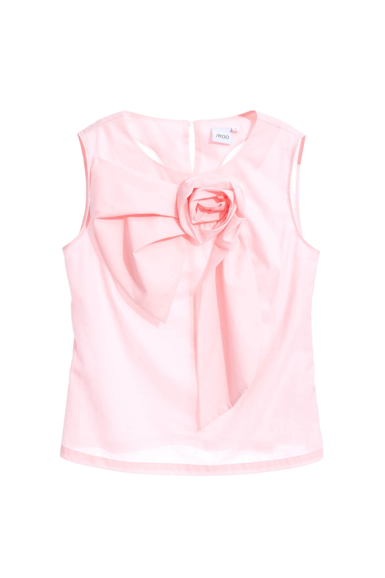 3-D Rose Petal Pink VestHand-folded vest-style top,sleeveless tops,Tops,Round neck tops,Queen,Season (SS) Look,sleeveless tops,healing colors,sleeveless tops