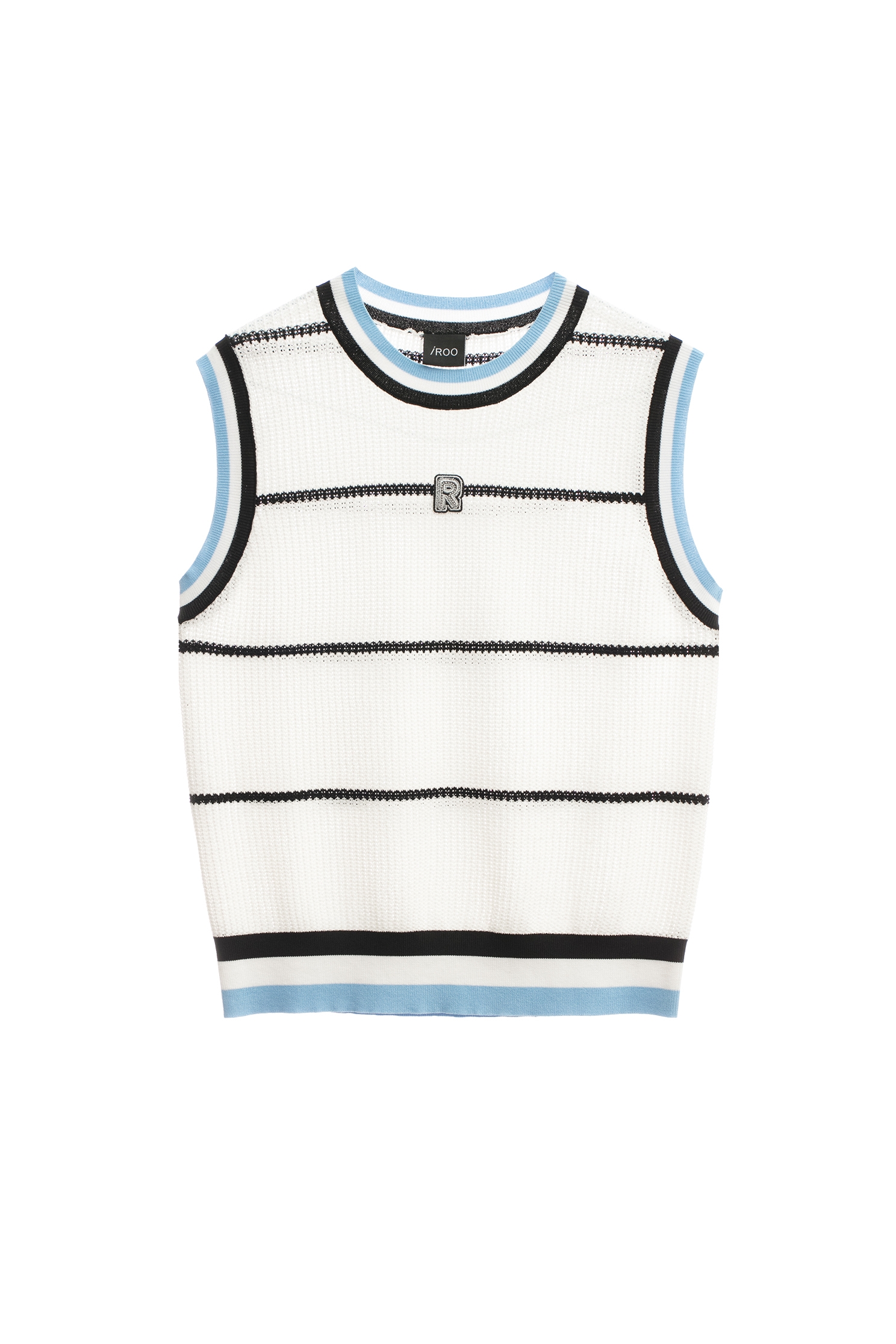 Contrast Stripe Round Neck Knit VestContrast Stripe Round Neck Knit Vest,sleeveless tops,Tops,sleeveless tops,Season (AW) Look,sleeveless tops,Knitted,Knitted tops