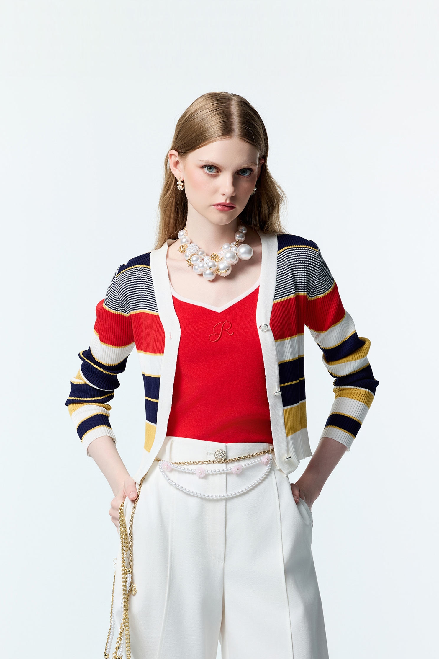 R Logo Red Knit Tank TopR Logo Red Knit Tank Top,sleeveless tops,Season (AW) Look,sleeveless tops,Knitted,Knitted tops