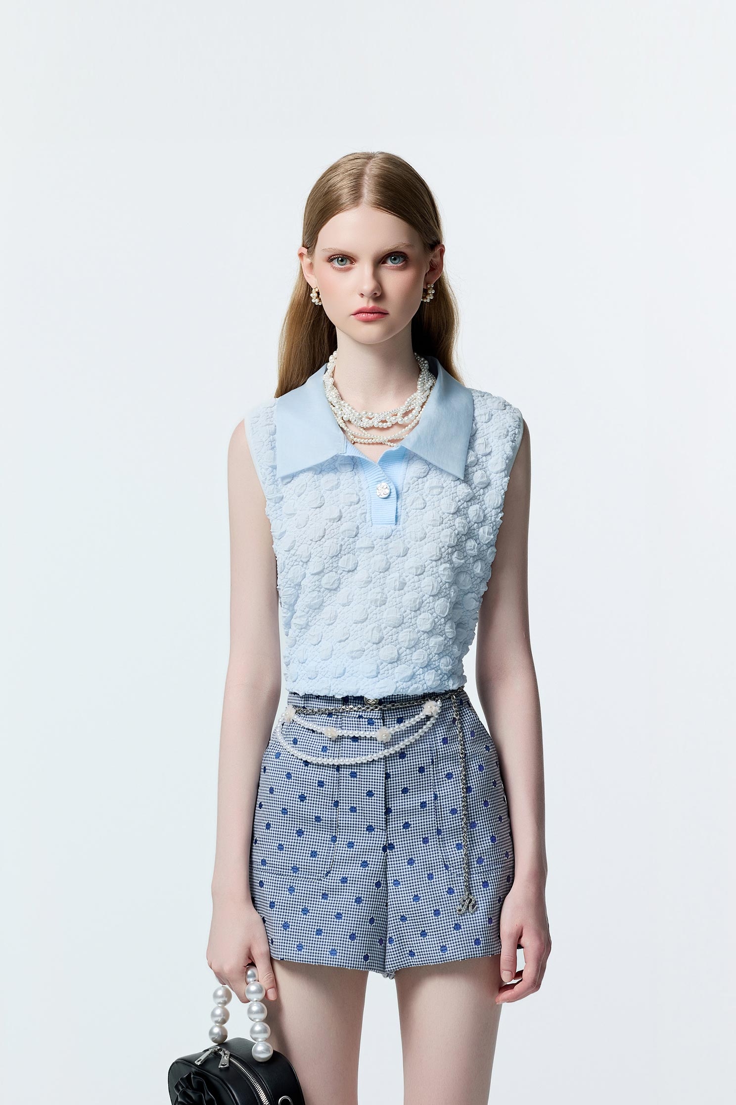 3-D Dotted Collar Vest3-D Dotted Collar Vest,sleeveless tops,Tops,dotcollection,sleeveless tops,Season (AW) Look,Valentine,sleeveless tops