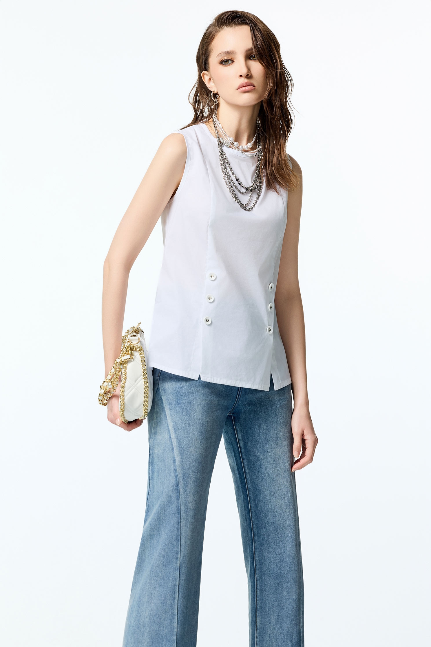 Basic Mid Length VestBasic Mid Length Vest,sleeveless tops,Office Looks,Tops,sleeveless tops,Season (AW) Look,Valentine,sleeveless tops,Blouses,upperclass
